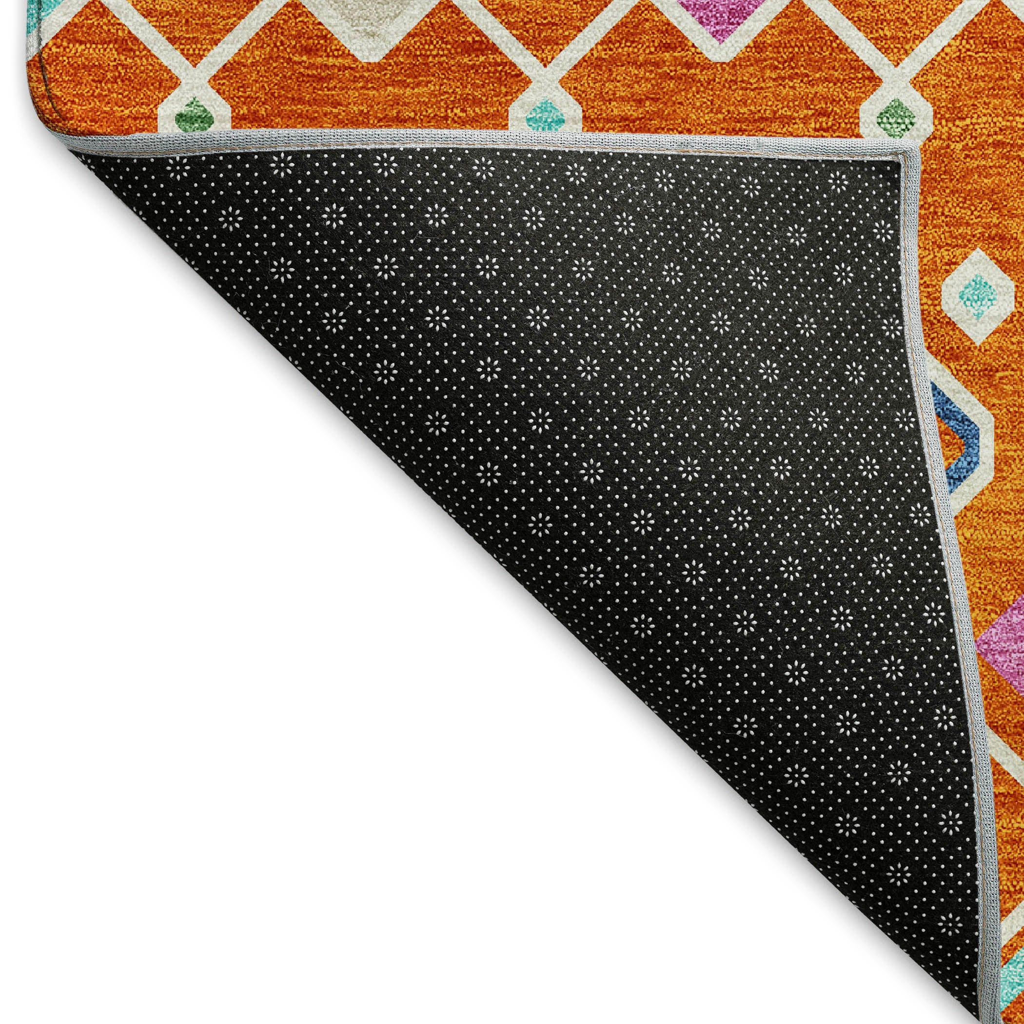 Tallinn Machine Washable Transitional Orange Rug 1'8" x 2'6" #shape_Rectangle