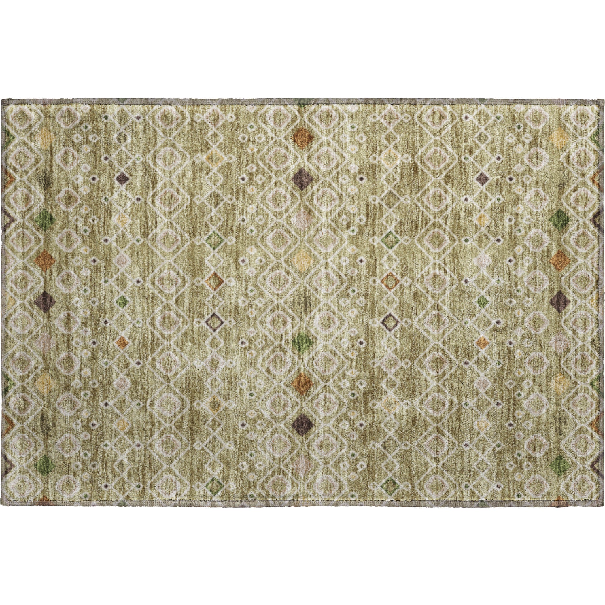 Tallinn Machine Washable Transitional Sage Green Rug 1'8" x 2'6" #shape_Rectangle
