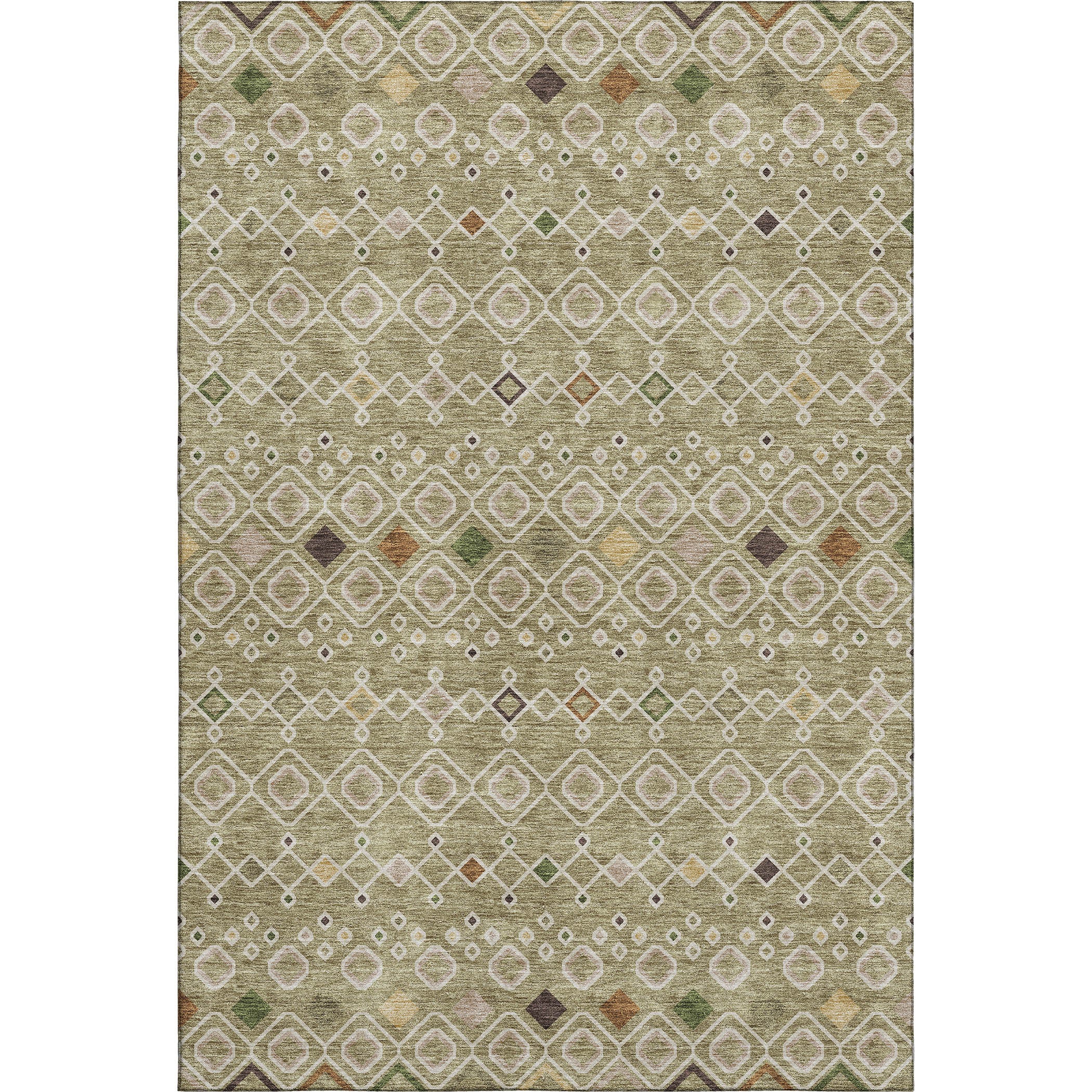 Tallinn Machine Washable Transitional Sage Green Rug 2'6" x 3'10" #shape_Rectangle