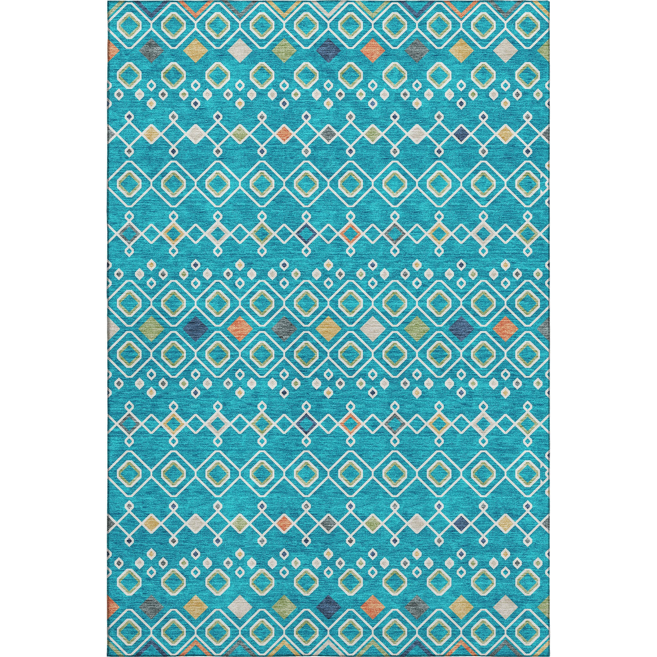 Tallinn Machine Washable Transitional Teal Rug 2'6" x 3'10" #shape_Rectangle