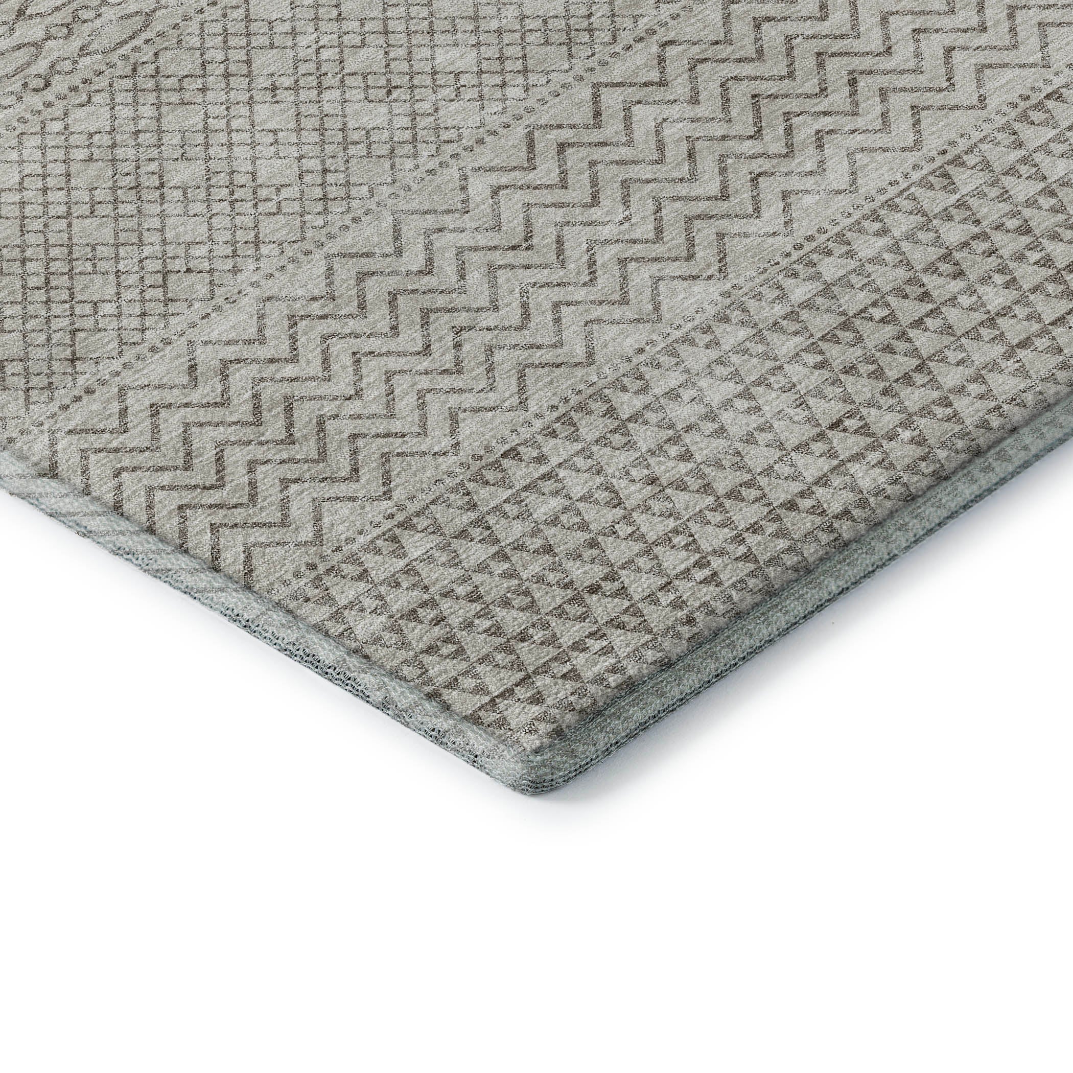 Florence Machine Washable Transitional Beige Brown Rug 1'8" x 2'6" #shape_Rectangle