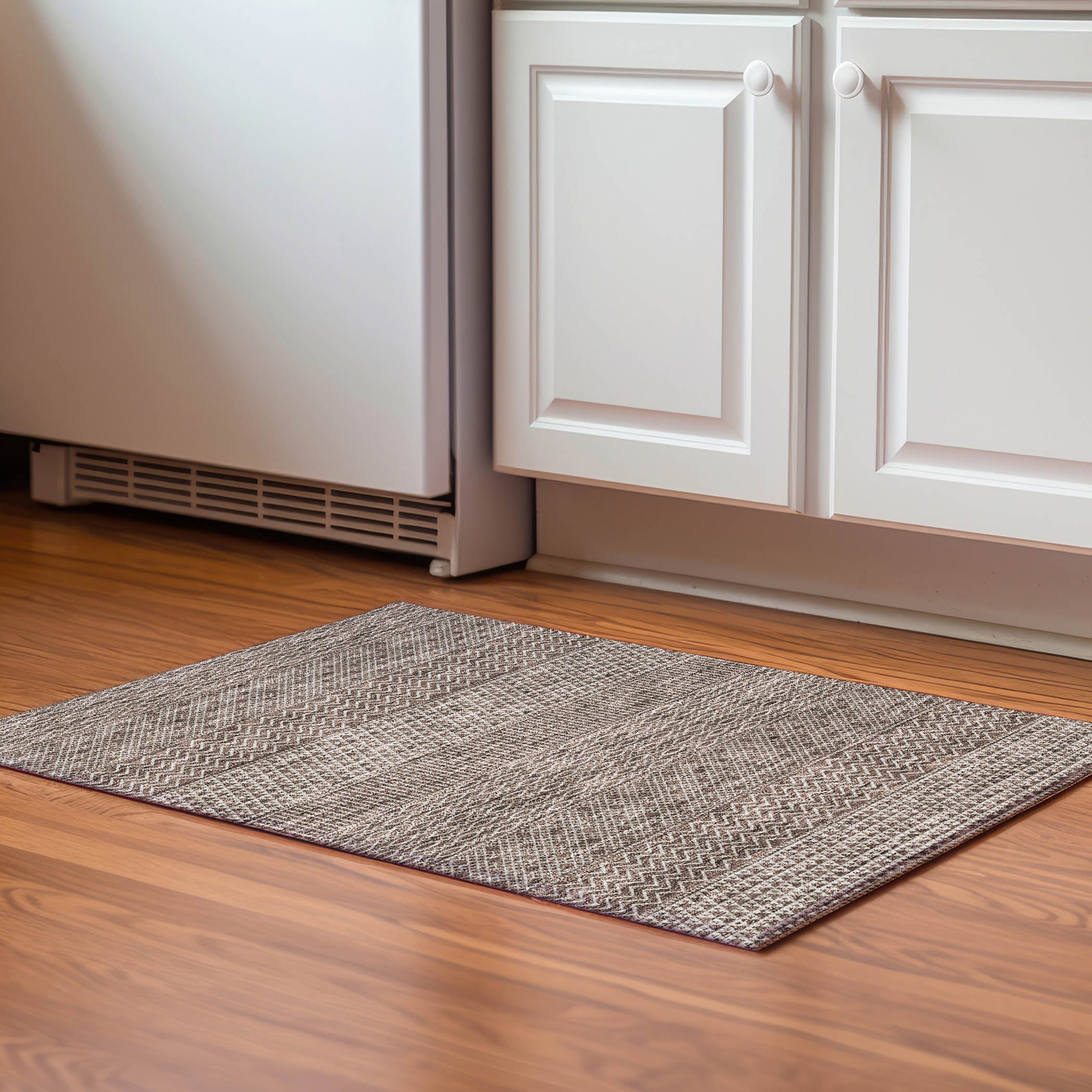 Florence Machine Washable Transitional Brown Rug 1'8" x 2'6" #shape_Rectangle