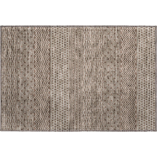 Florence Machine Washable Transitional Brown Rug 1'8" x 2'6"