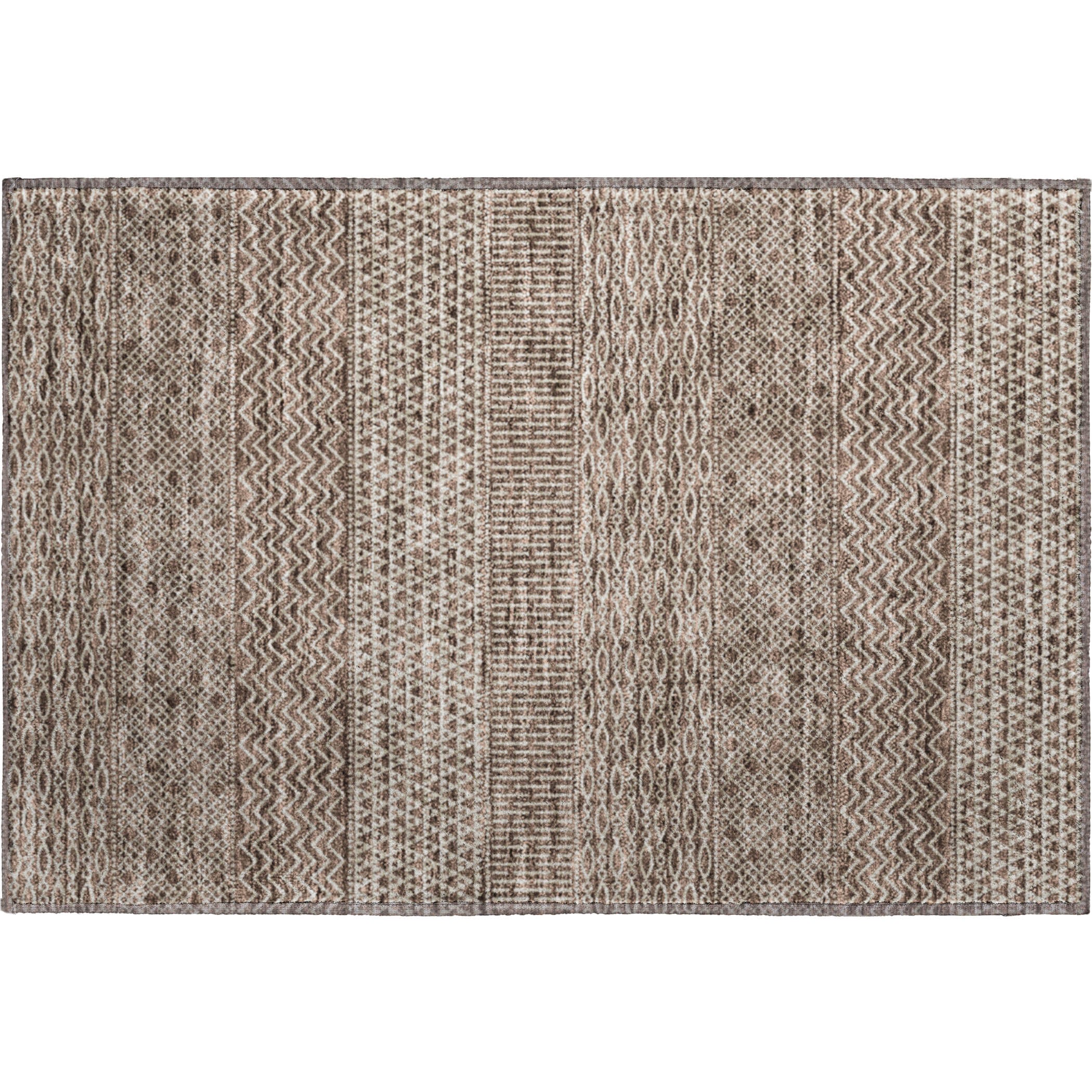 Florence Machine Washable Transitional Brown Rug 1'8" x 2'6" #shape_Rectangle