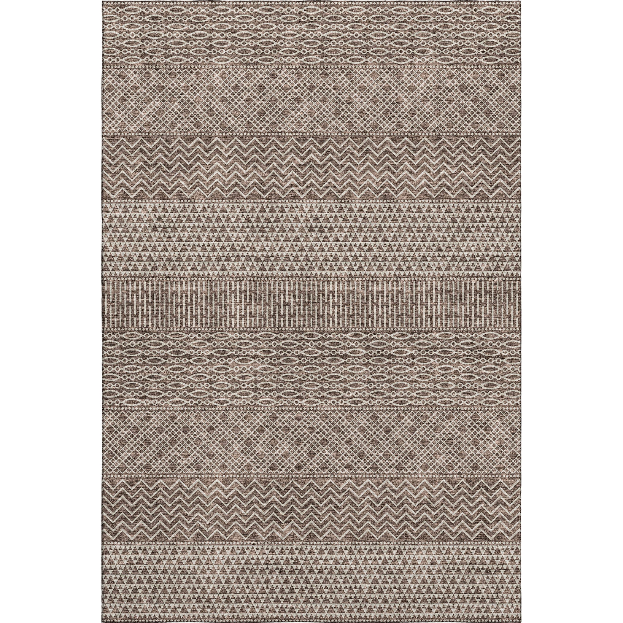 Florence Machine Washable Transitional Brown Rug 2'6" x 3'10" #shape_Rectangle