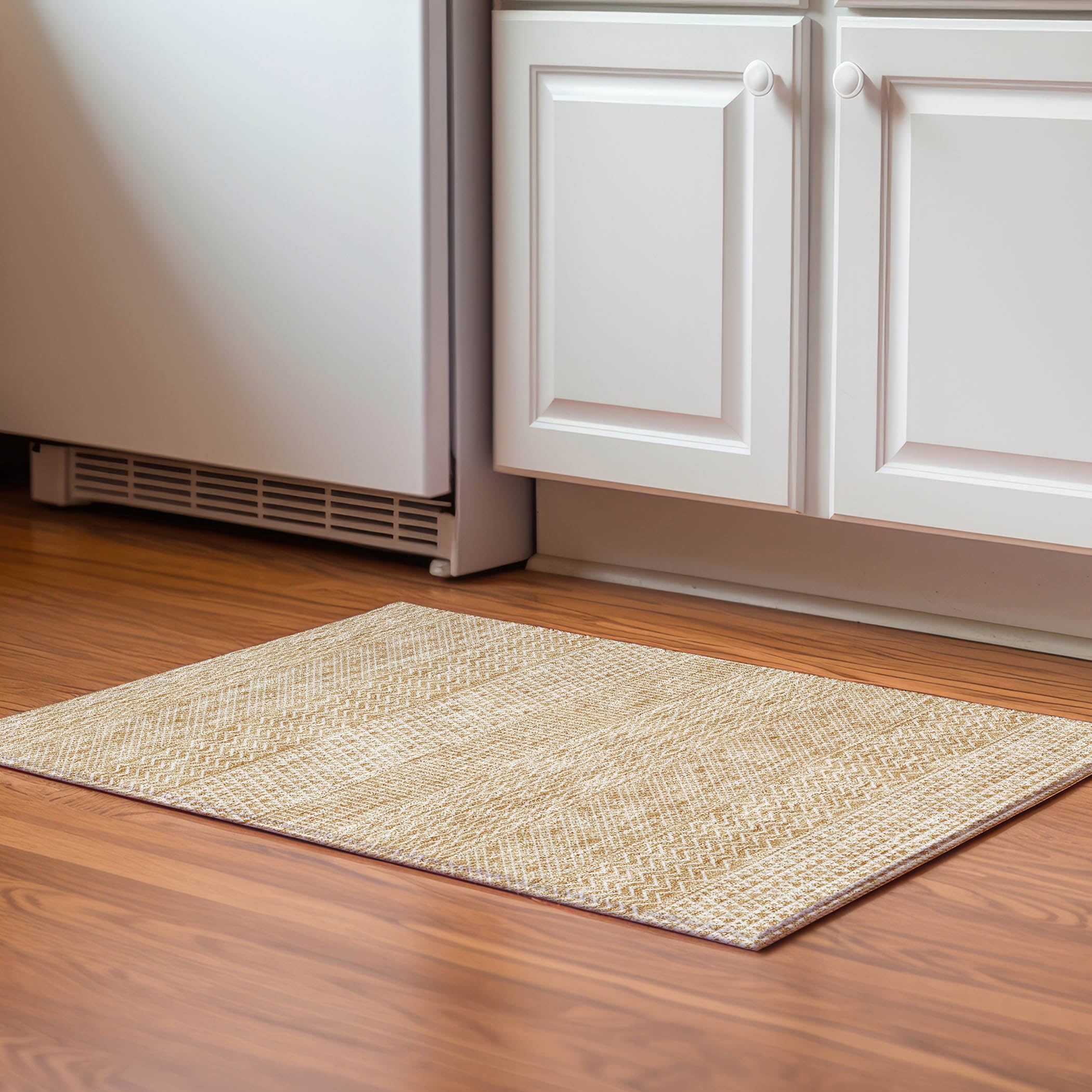 Florence Machine Washable Transitional Gold Rug 1'8" x 2'6" #shape_Rectangle