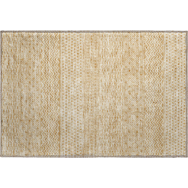 Florence Machine Washable Transitional Gold Rug 1'8" x 2'6"