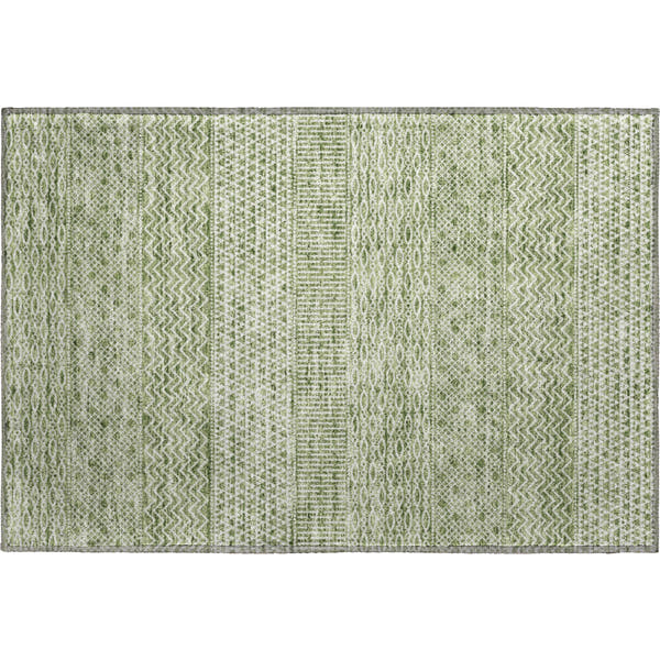 Florence Machine Washable Transitional Green Rug 1'8" x 2'6"