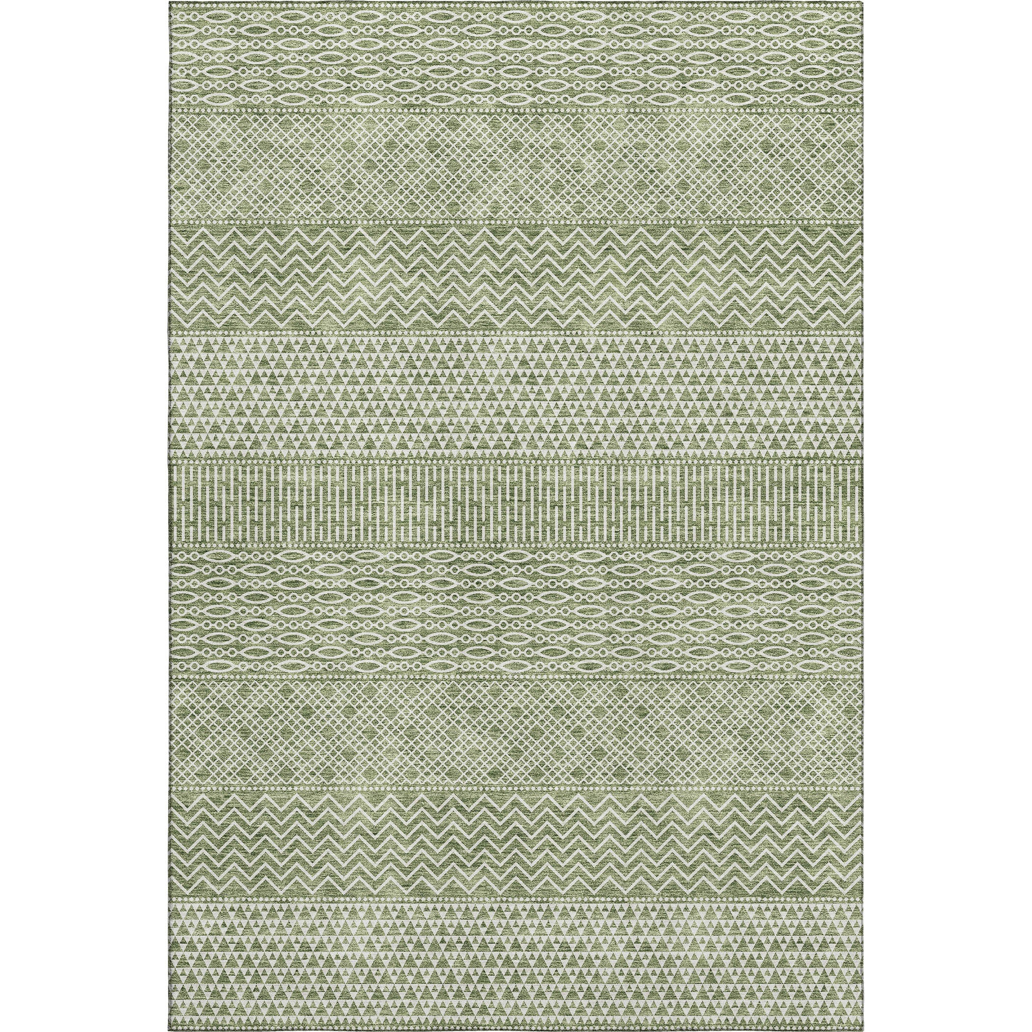 Florence Machine Washable Transitional Green Rug 2'6" x 3'10" #shape_Rectangle