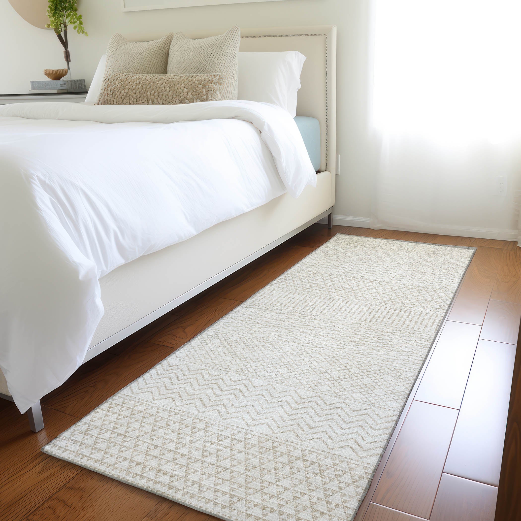 Florence Machine Washable Transitional Ivory Rug 2'3" x 7'6" #shape_Runner