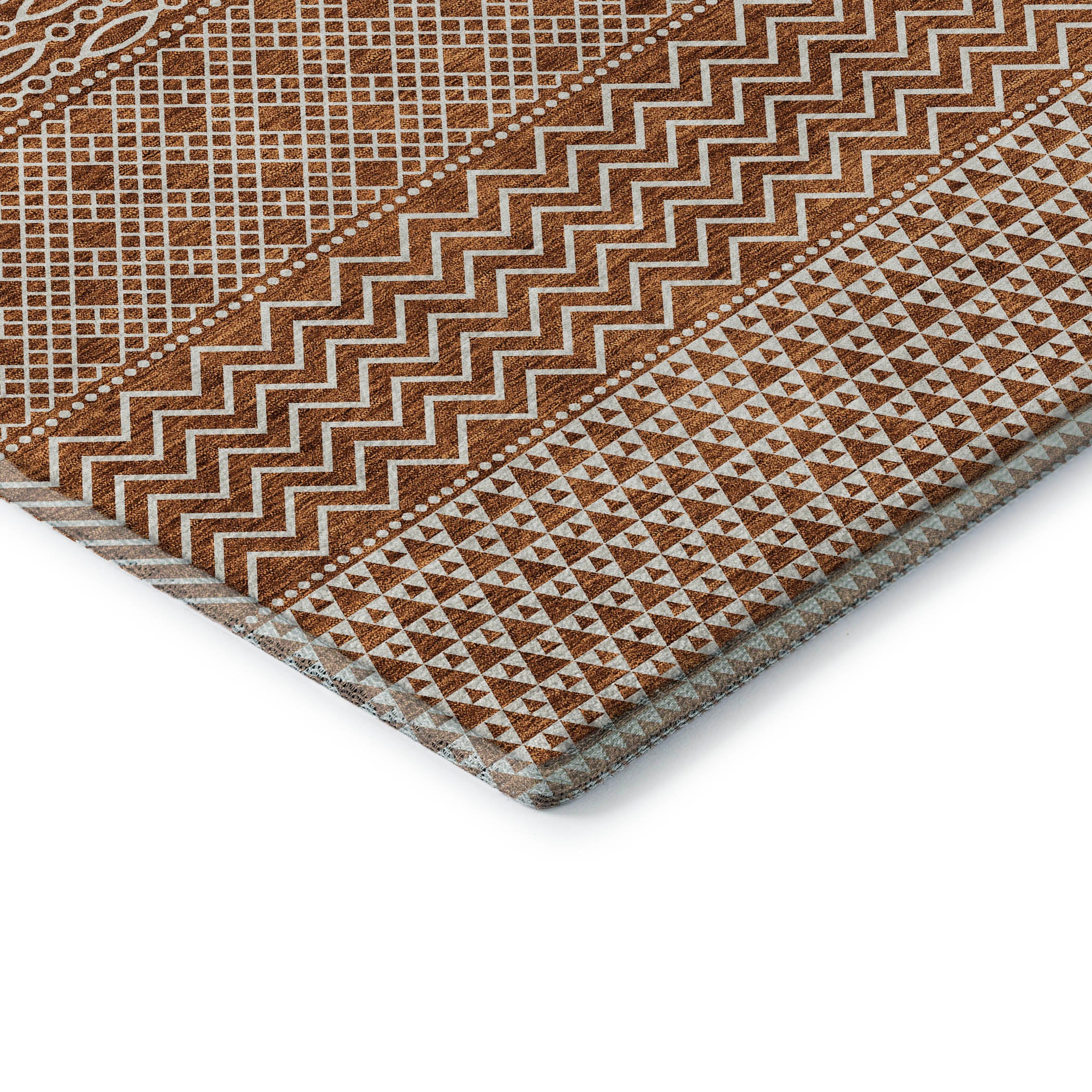Florence Machine Washable Transitional Paprika Orange Rug 1'8" x 2'6" #shape_Rectangle