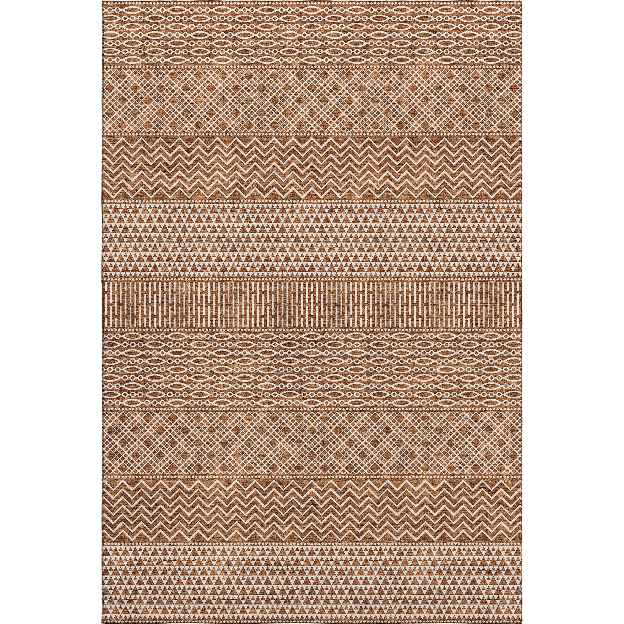 Florence Machine Washable Transitional Paprika Orange Rug 2'6" x 3'10" #shape_Rectangle