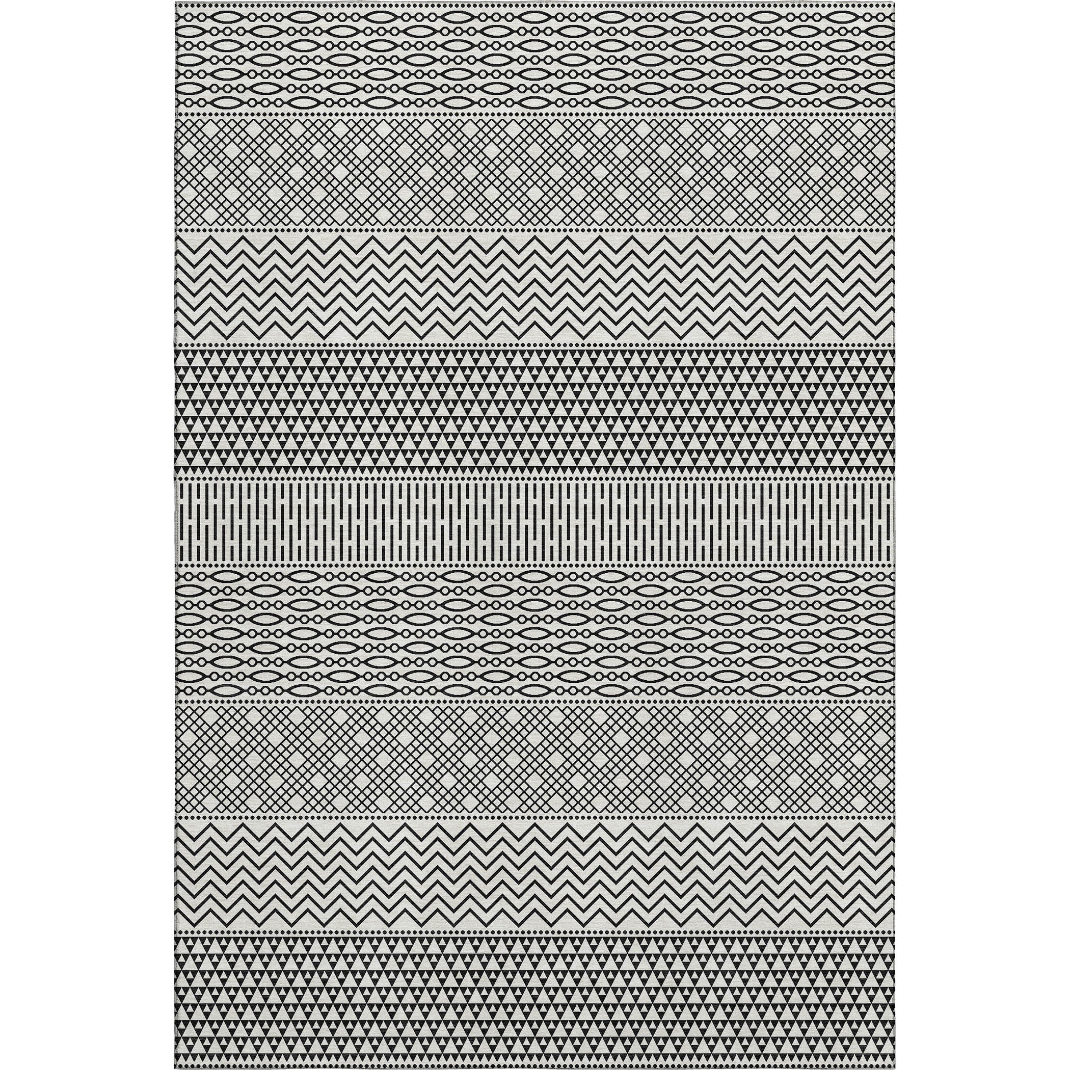 Florence Machine Washable Transitional White Ivory Rug 2'6" x 3'10" #shape_Rectangle