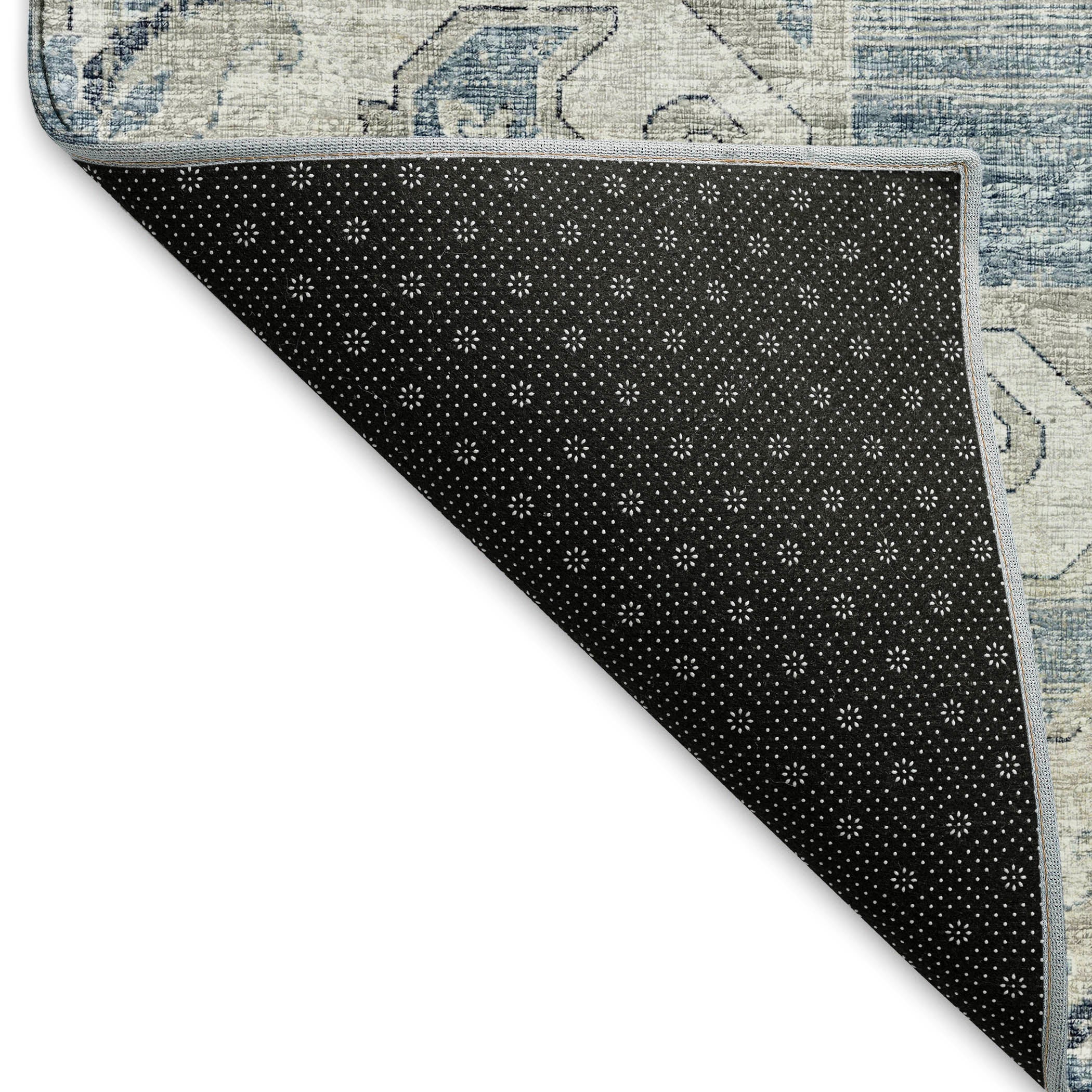 Athens Machine Washable Traditional Blue Rug 1'8" x 2'6" #shape_Rectangle