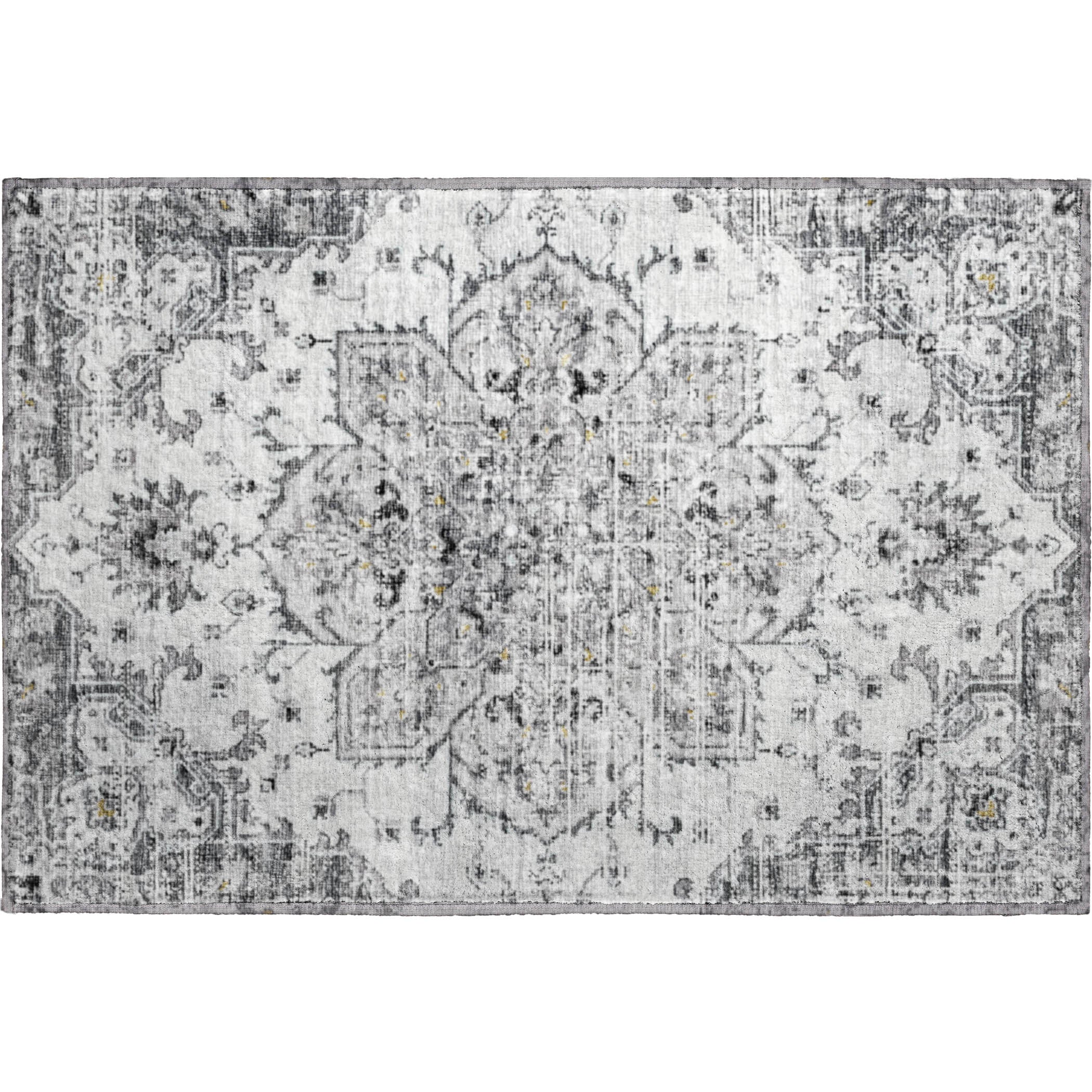 Athens Machine Washable Traditional Fog Gray Rug 1'8" x 2'6" #shape_Rectangle