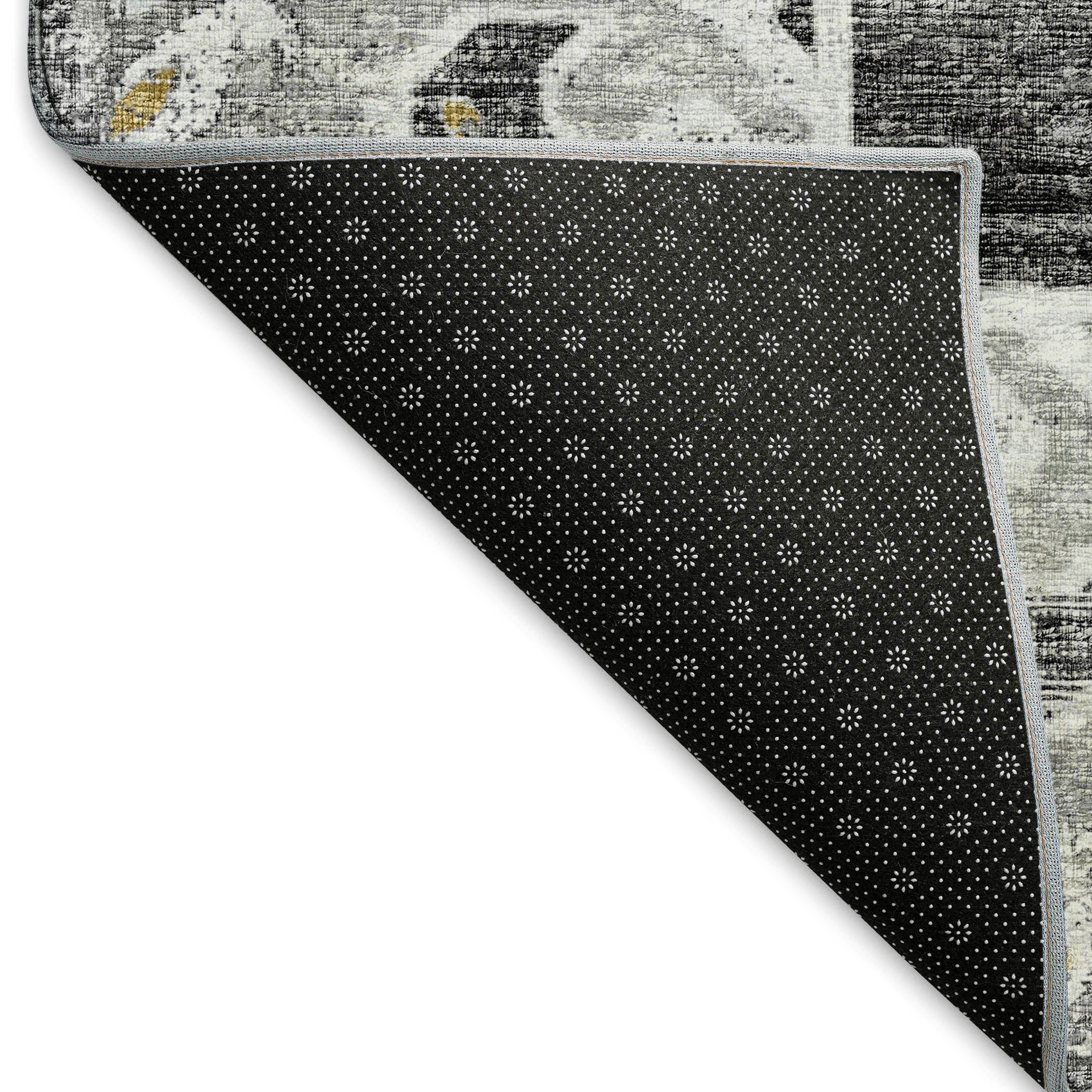 Athens Machine Washable Traditional Shadow Gray Rug 1'8" x 2'6" #shape_Rectangle