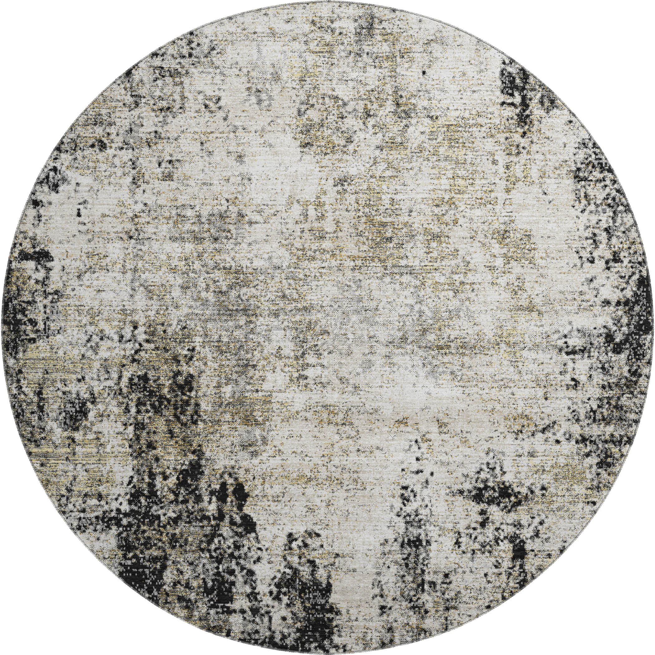 Bogota Machine Washable Transitional Black Rug 8' x 8' #shape_Round