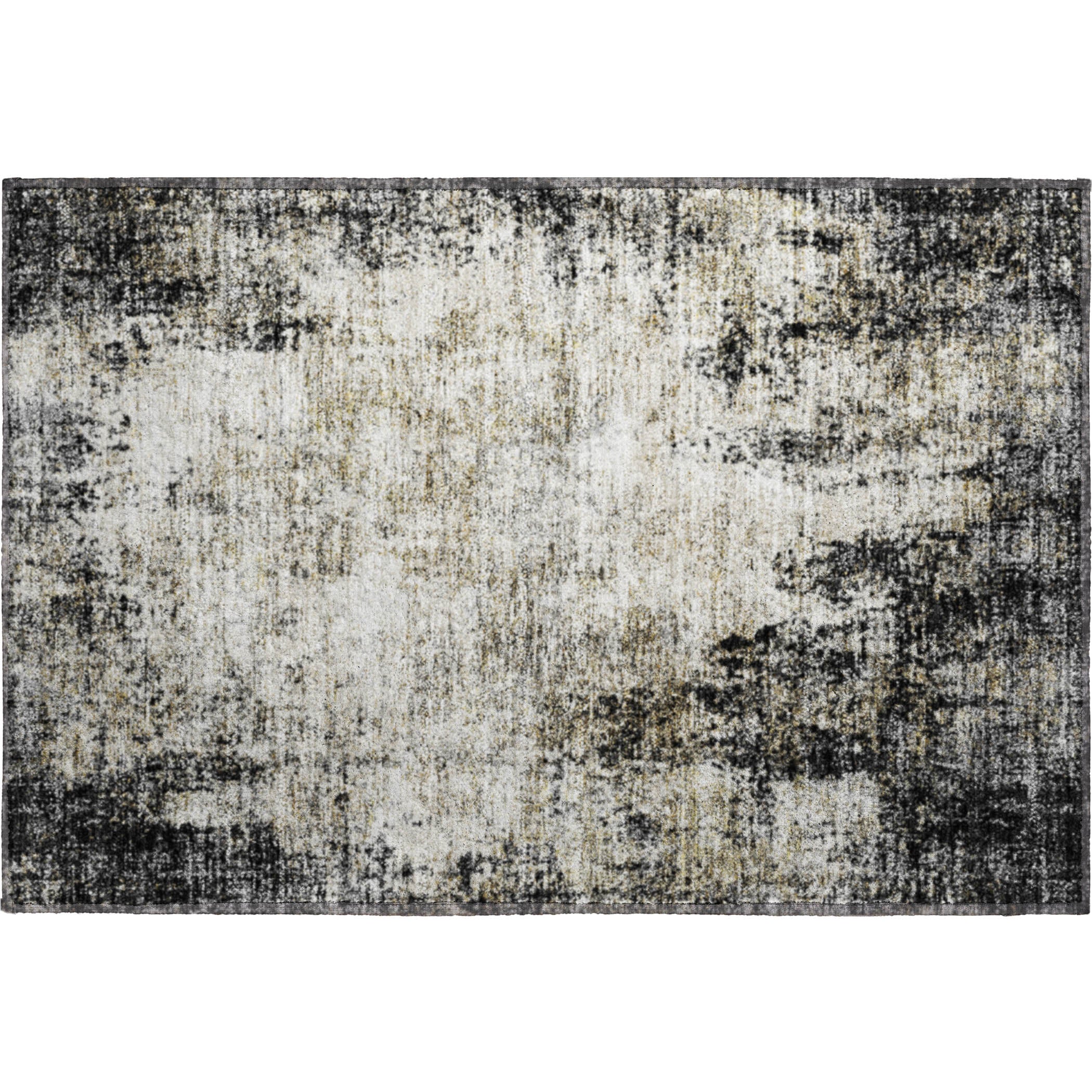 Bogota Machine Washable Transitional Black Rug 1'8" x 2'6" #shape_Rectangle
