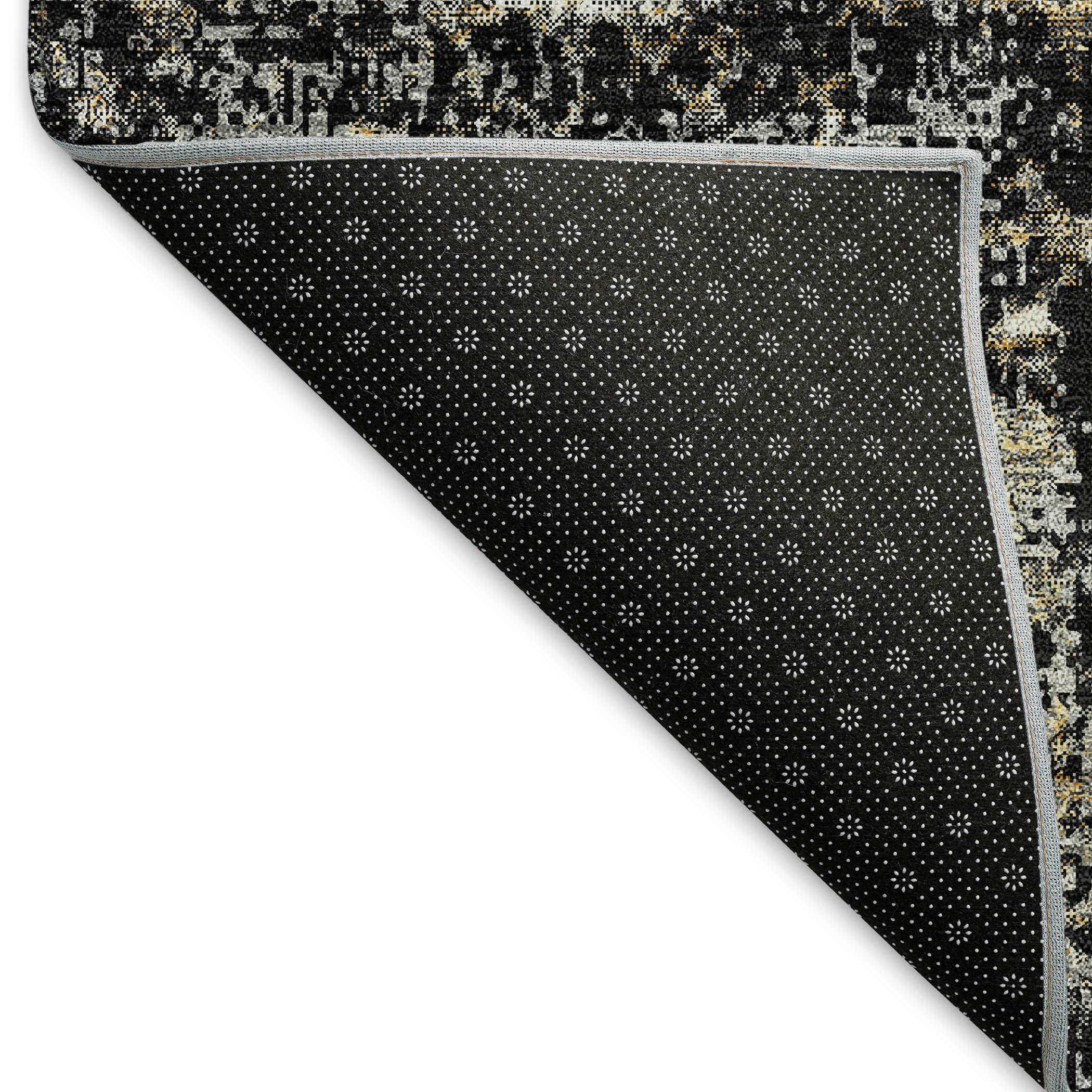 Bogota Machine Washable Transitional Black Rug 1'8" x 2'6" #shape_Rectangle