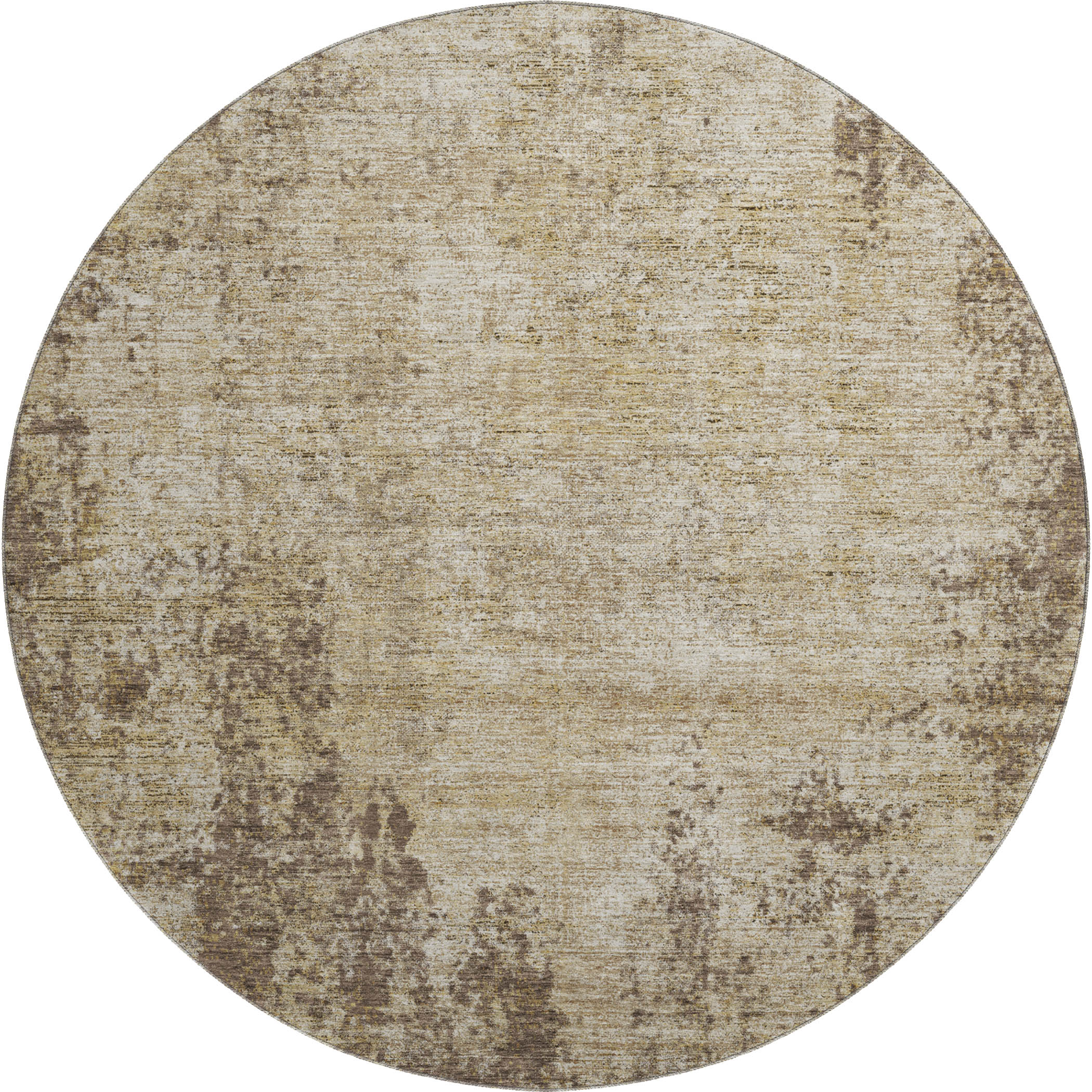 Bogota Machine Washable Transitional Brown Rug 8' x 8' #shape_Round