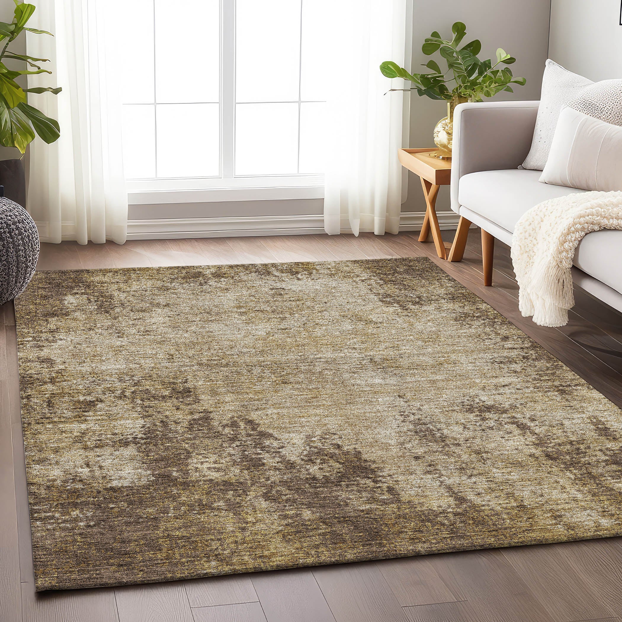 Bogota Machine Washable Transitional Brown Rug 2'6" x 3'10" #shape_Rectangle