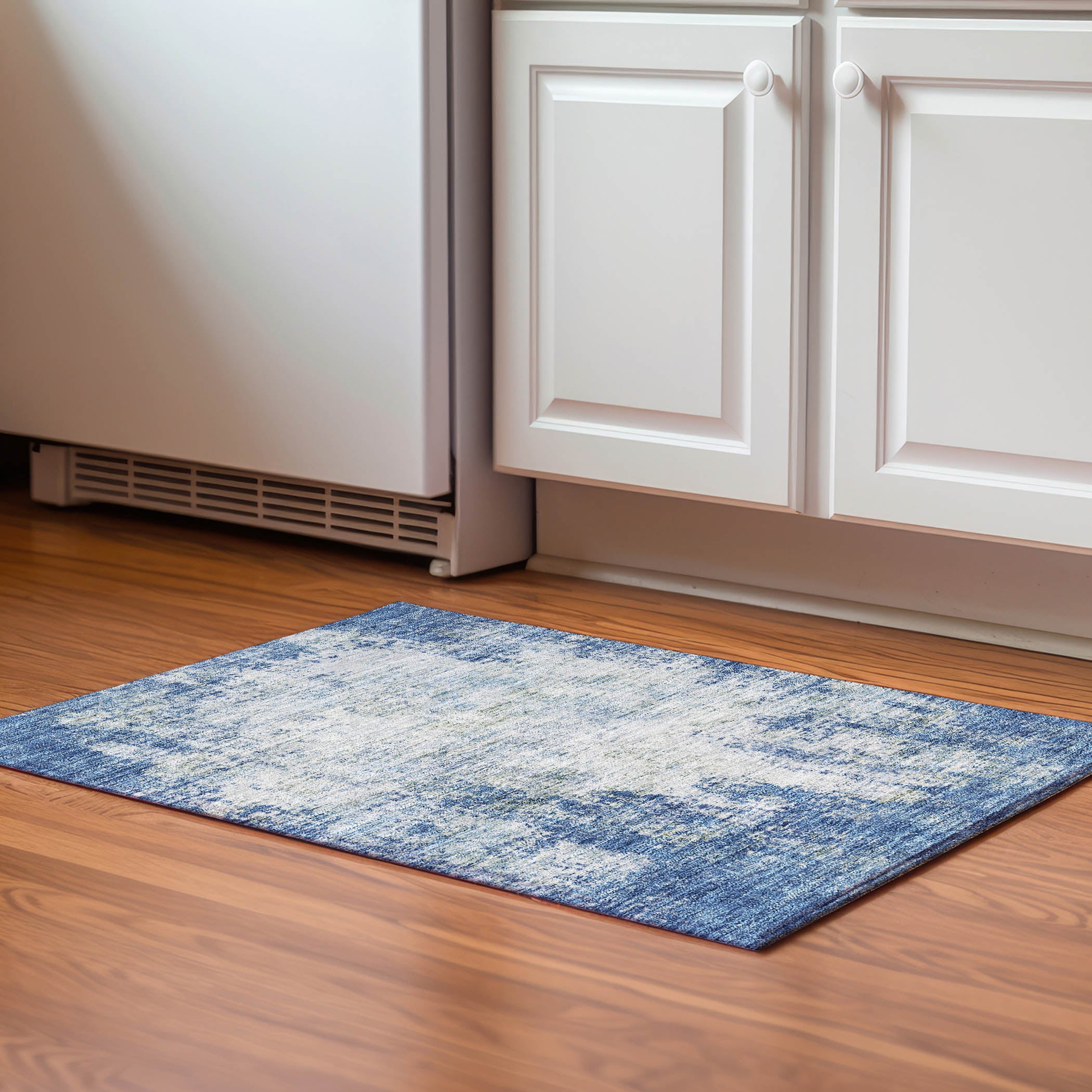 Bogota Machine Washable Transitional Denim Blue Rug 1'8" x 2'6" #shape_Rectangle