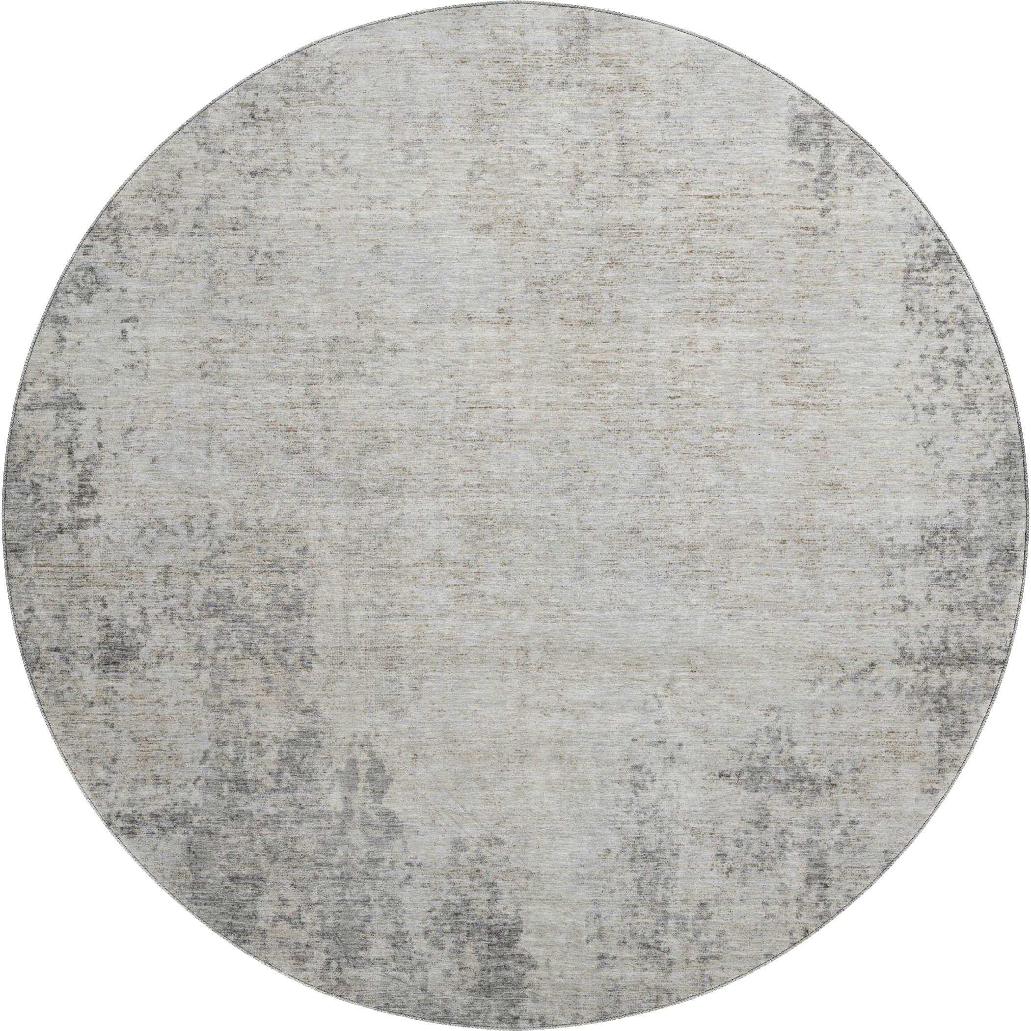 Bogota Machine Washable Transitional Gray Rug 8' x 8' #shape_Round