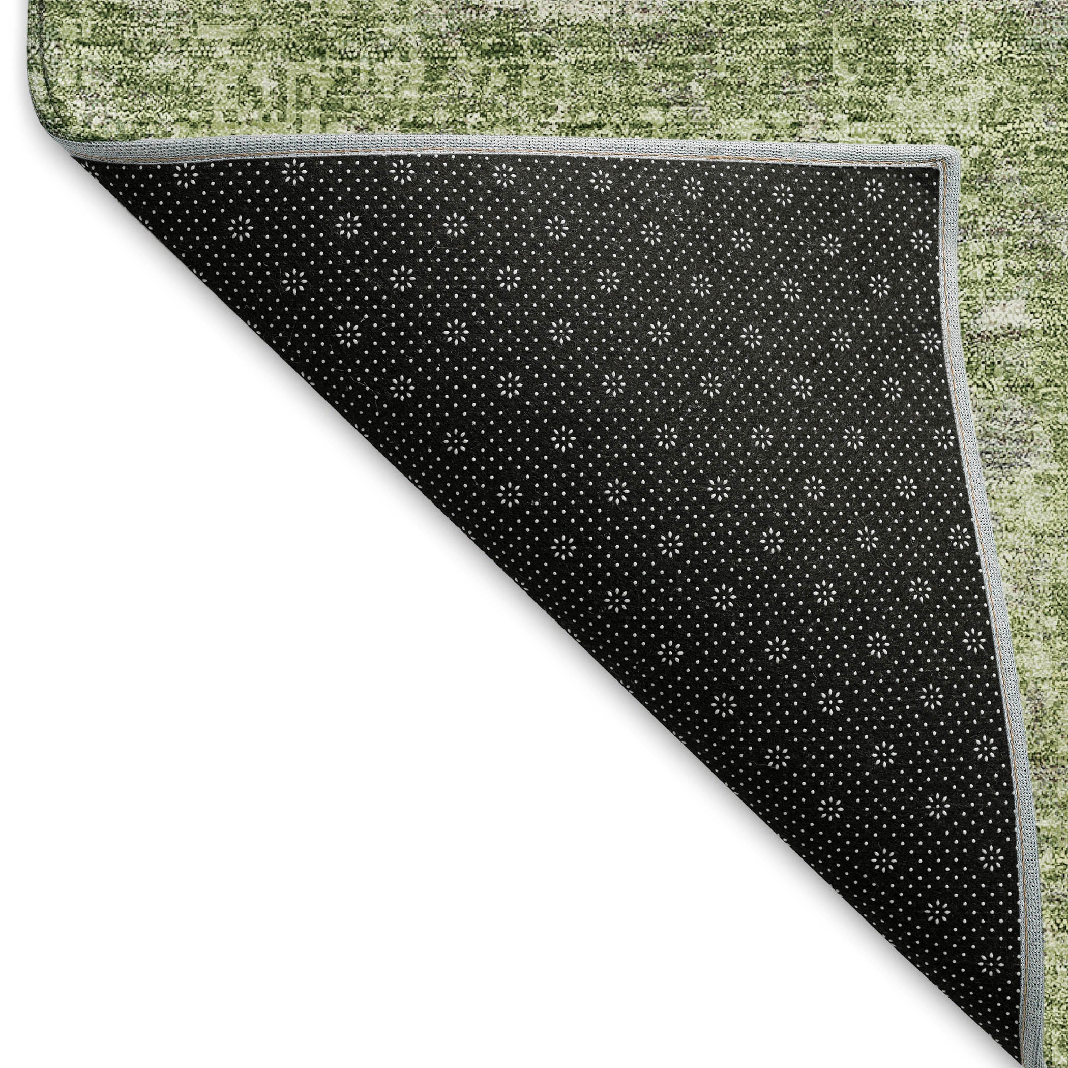 Bogota Machine Washable Transitional Green Rug 1'8" x 2'6" #shape_Rectangle