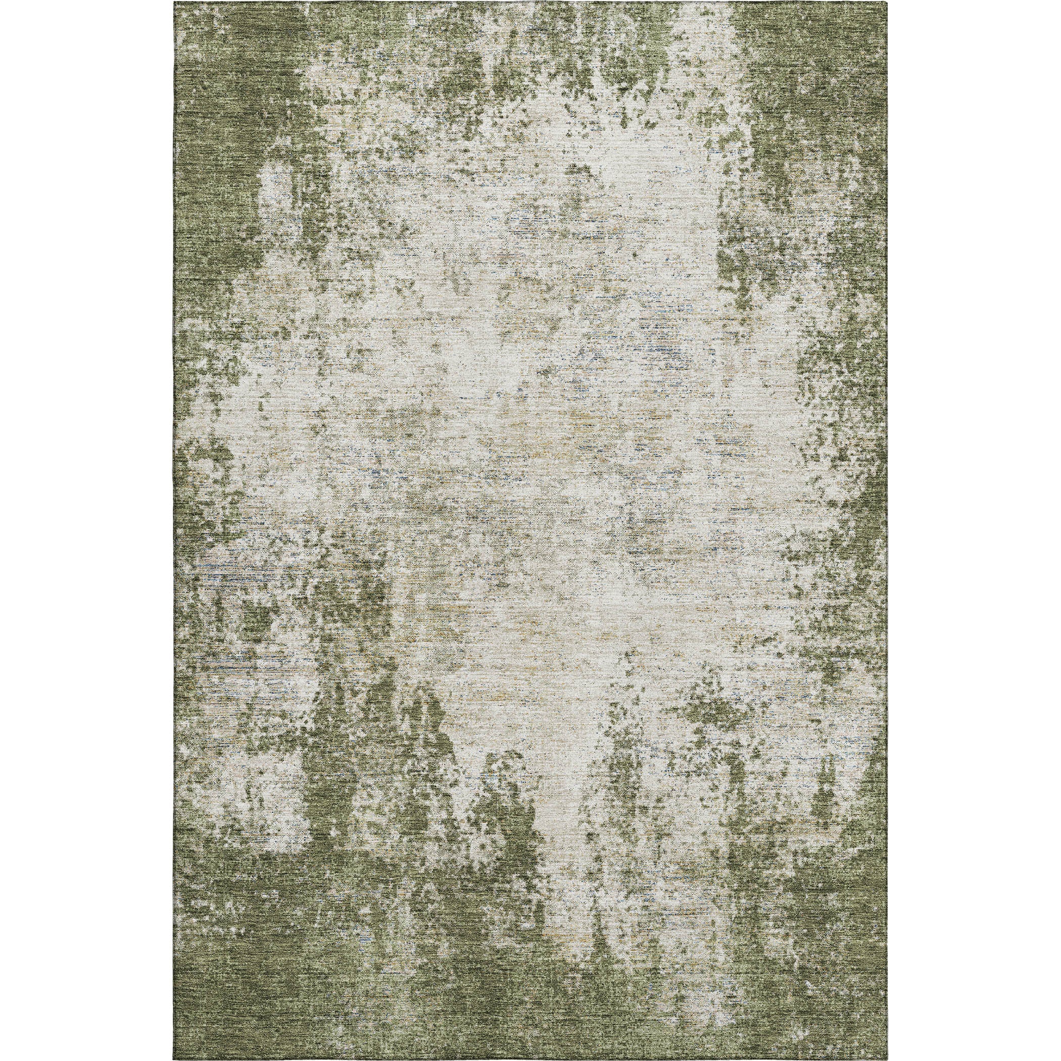 Bogota Machine Washable Transitional Olive Green Rug 2'6" x 3'10" #shape_Rectangle
