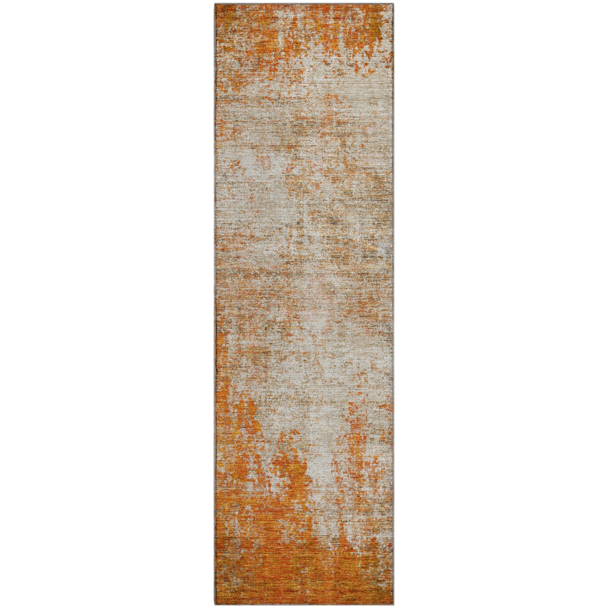 Bogota Machine Washable Transitional Orange Rug 2'3" x 7'6" #shape_Runner