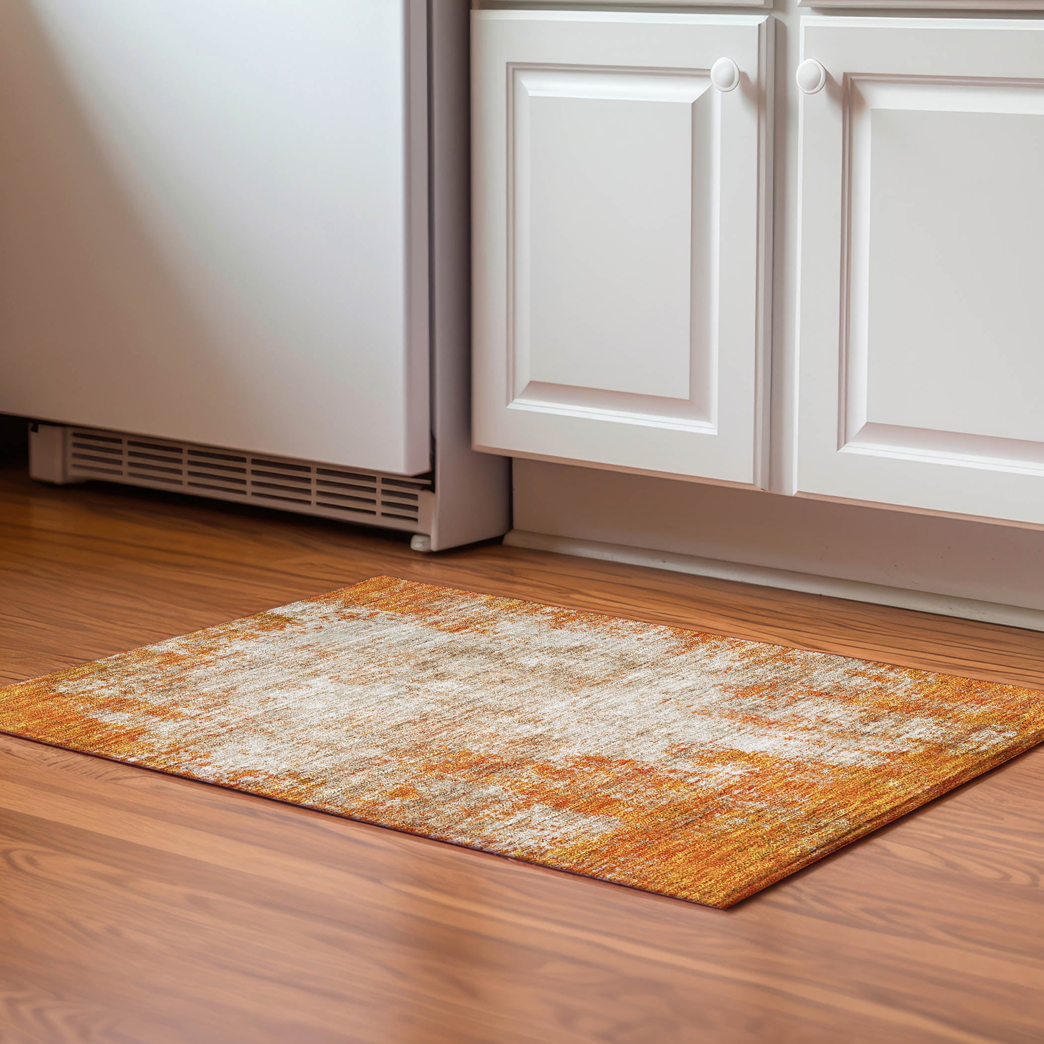 Bogota Machine Washable Transitional Orange Rug 1'8" x 2'6" #shape_Rectangle