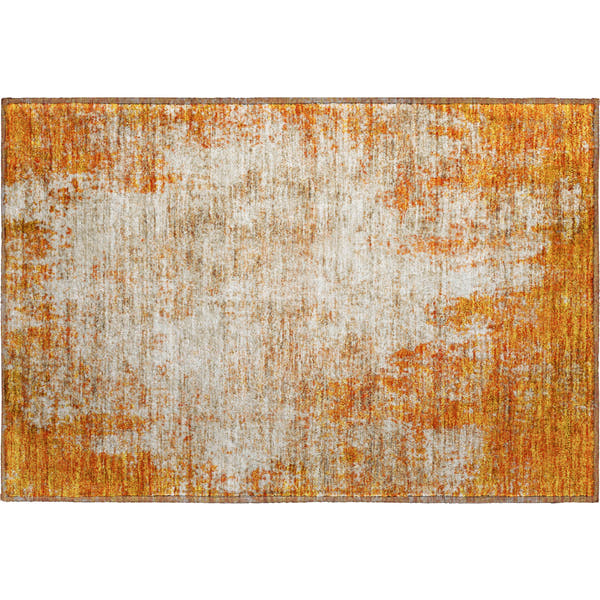 Bogota Machine Washable Transitional Orange Rug 1'8" x 2'6"