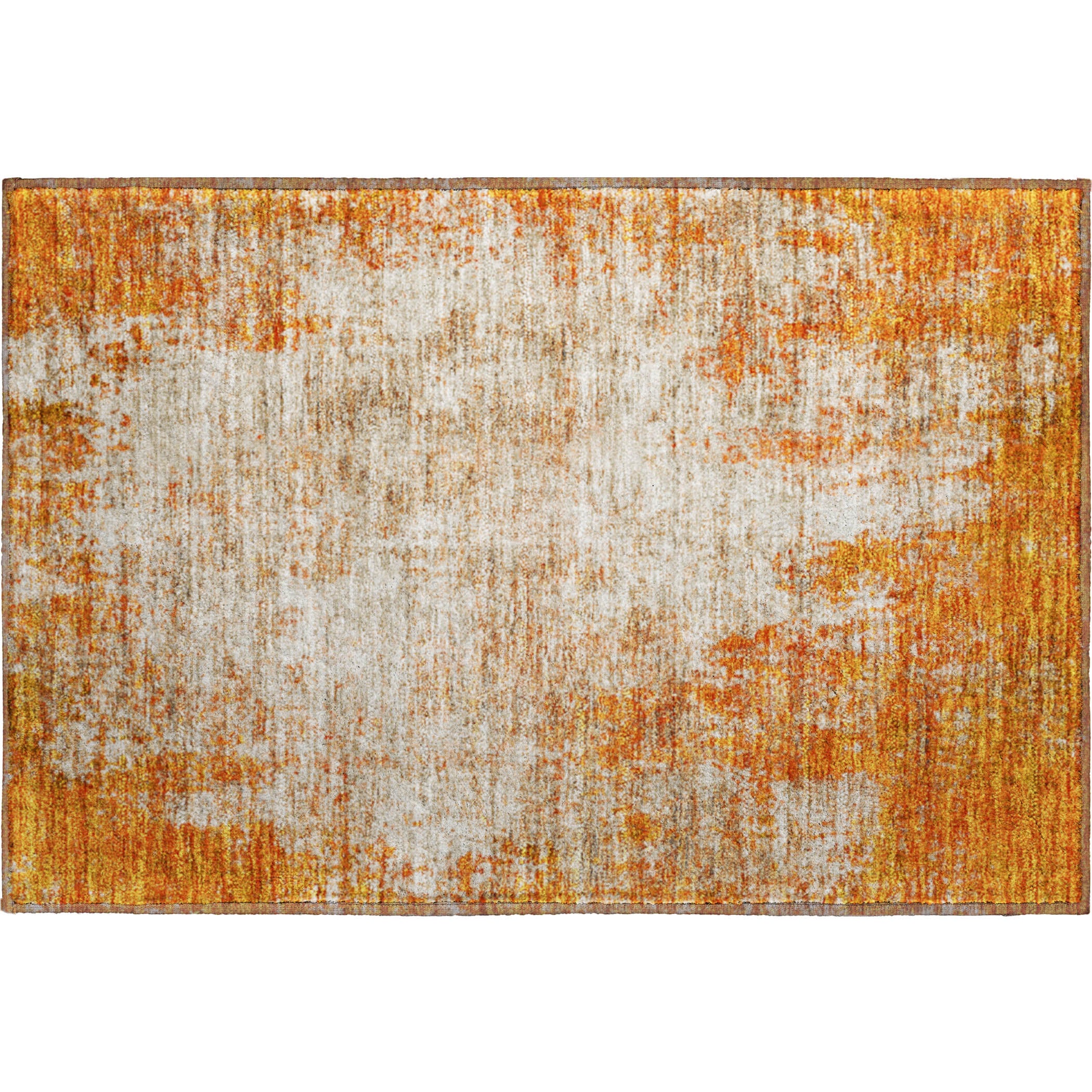 Bogota Machine Washable Transitional Orange Rug 1'8" x 2'6" #shape_Rectangle