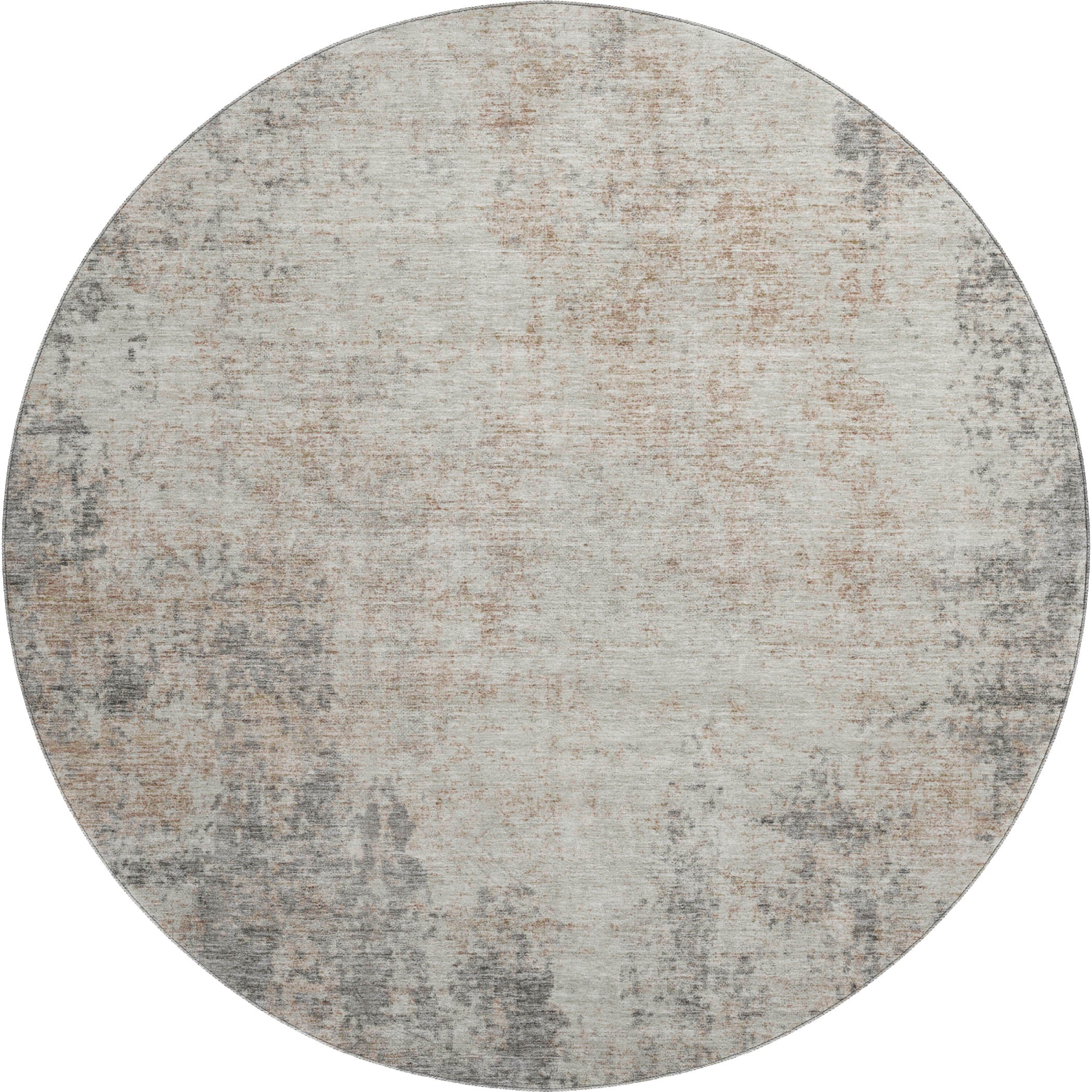 Bogota Machine Washable Transitional Taupe Brown Rug 8' x 8' #shape_Round