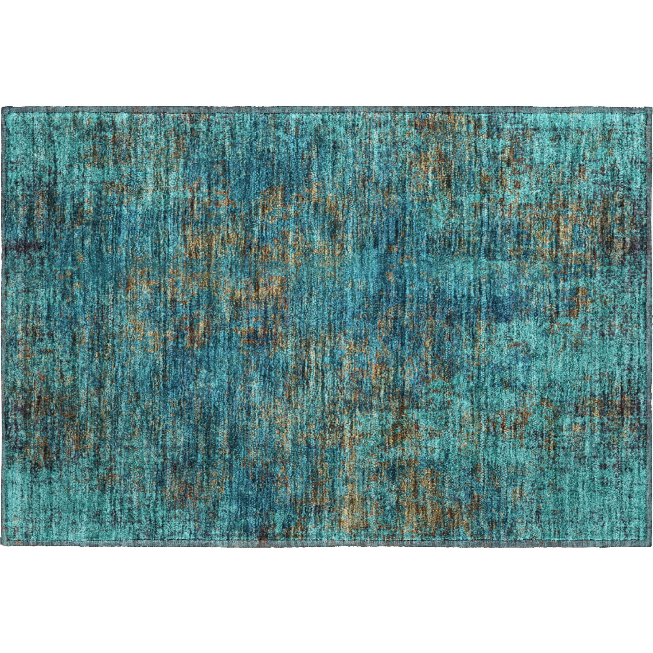 Bogota Machine Washable Transitional Teal Rug 1'8" x 2'6" #shape_Rectangle