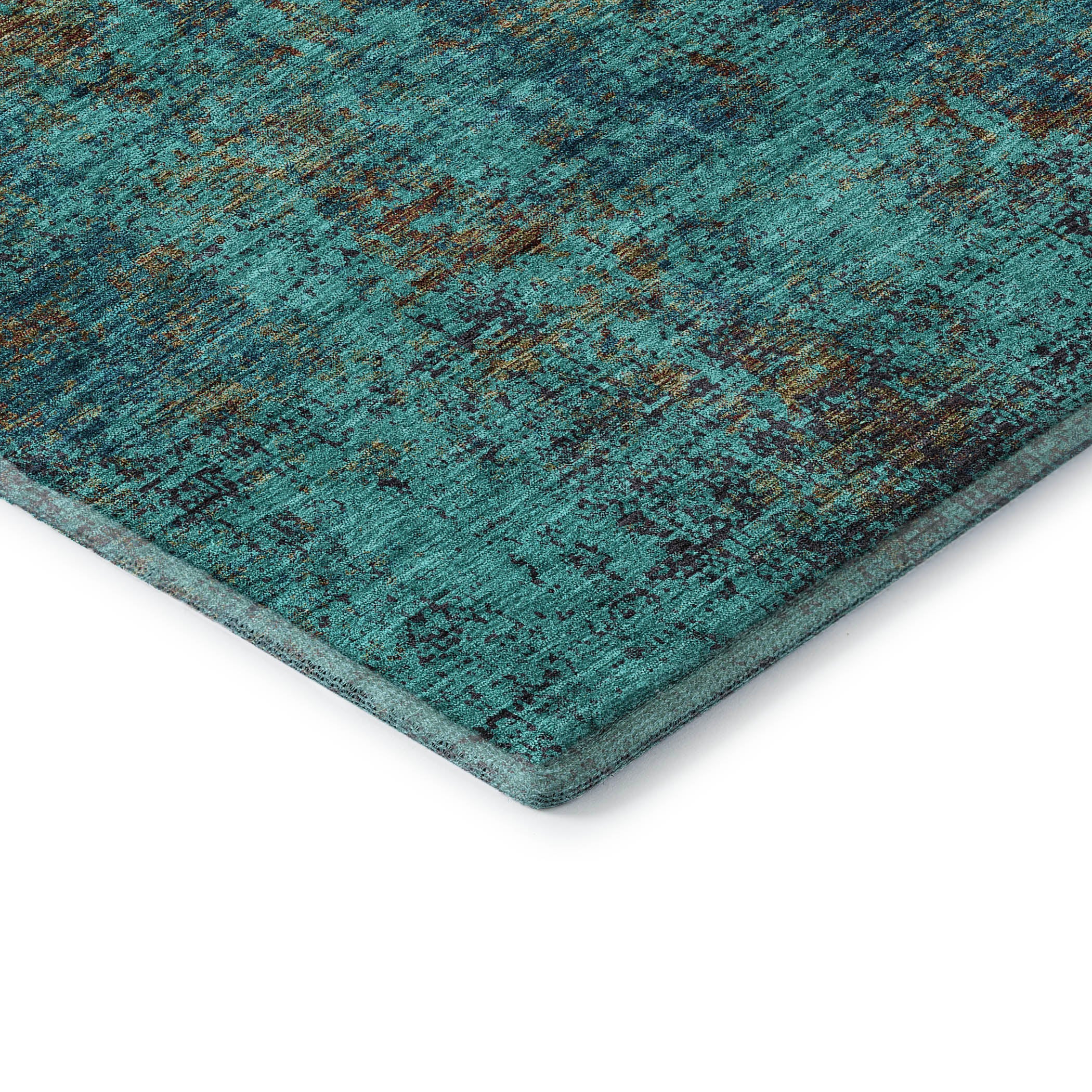 Bogota Machine Washable Transitional Teal Rug 1'8" x 2'6" #shape_Rectangle