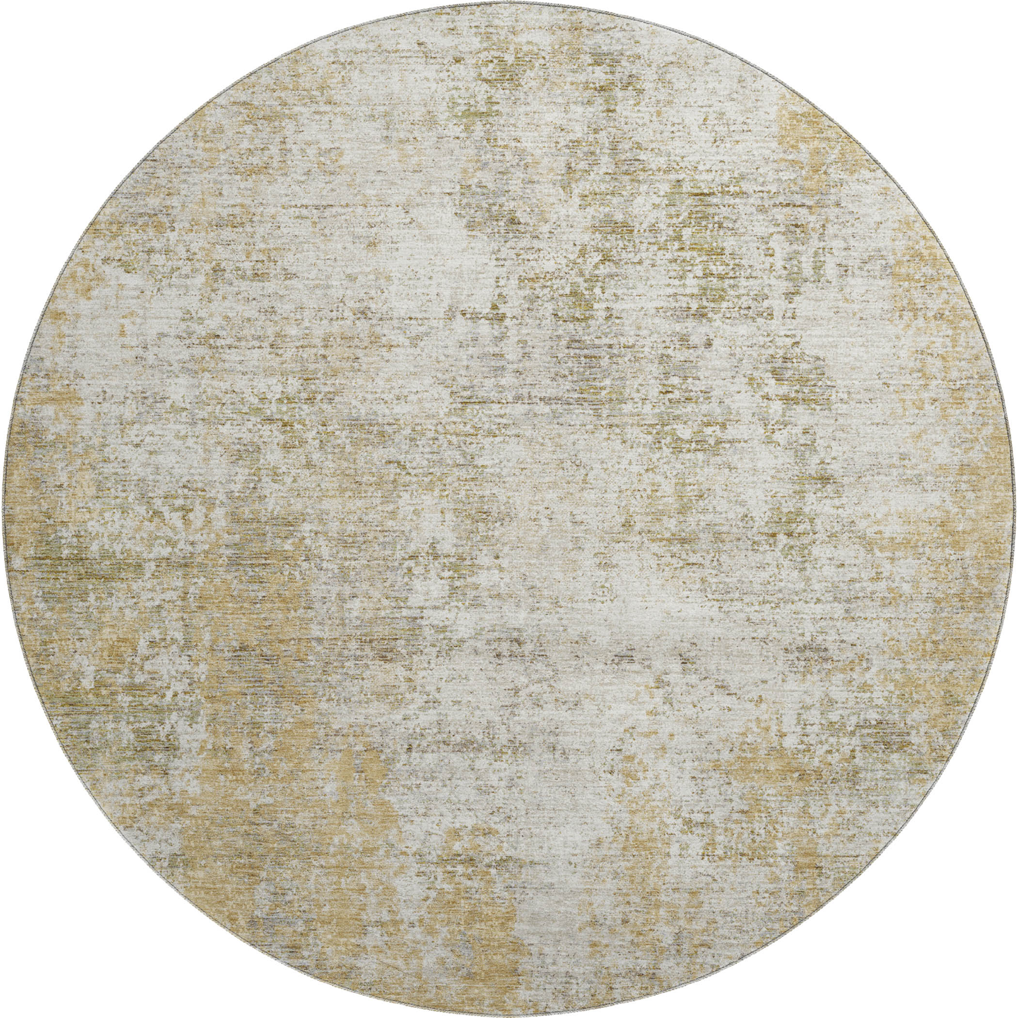 Bogota Machine Washable Transitional Wheat Gold Rug 8' x 8' #shape_Round
