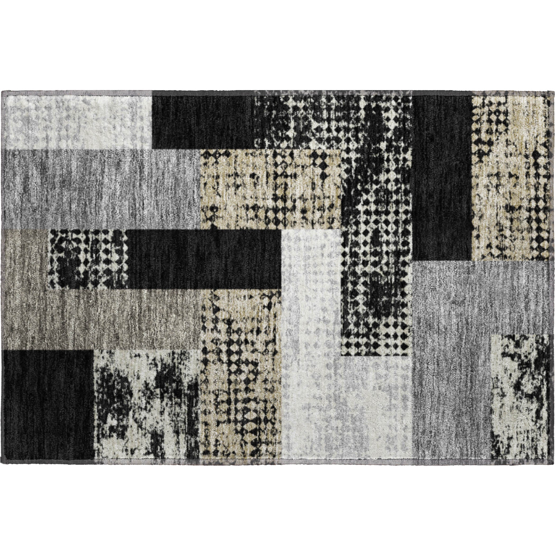 Nairobi Machine Washable Transitional Black Rug 1'8" x 2'6" #shape_Rectangle
