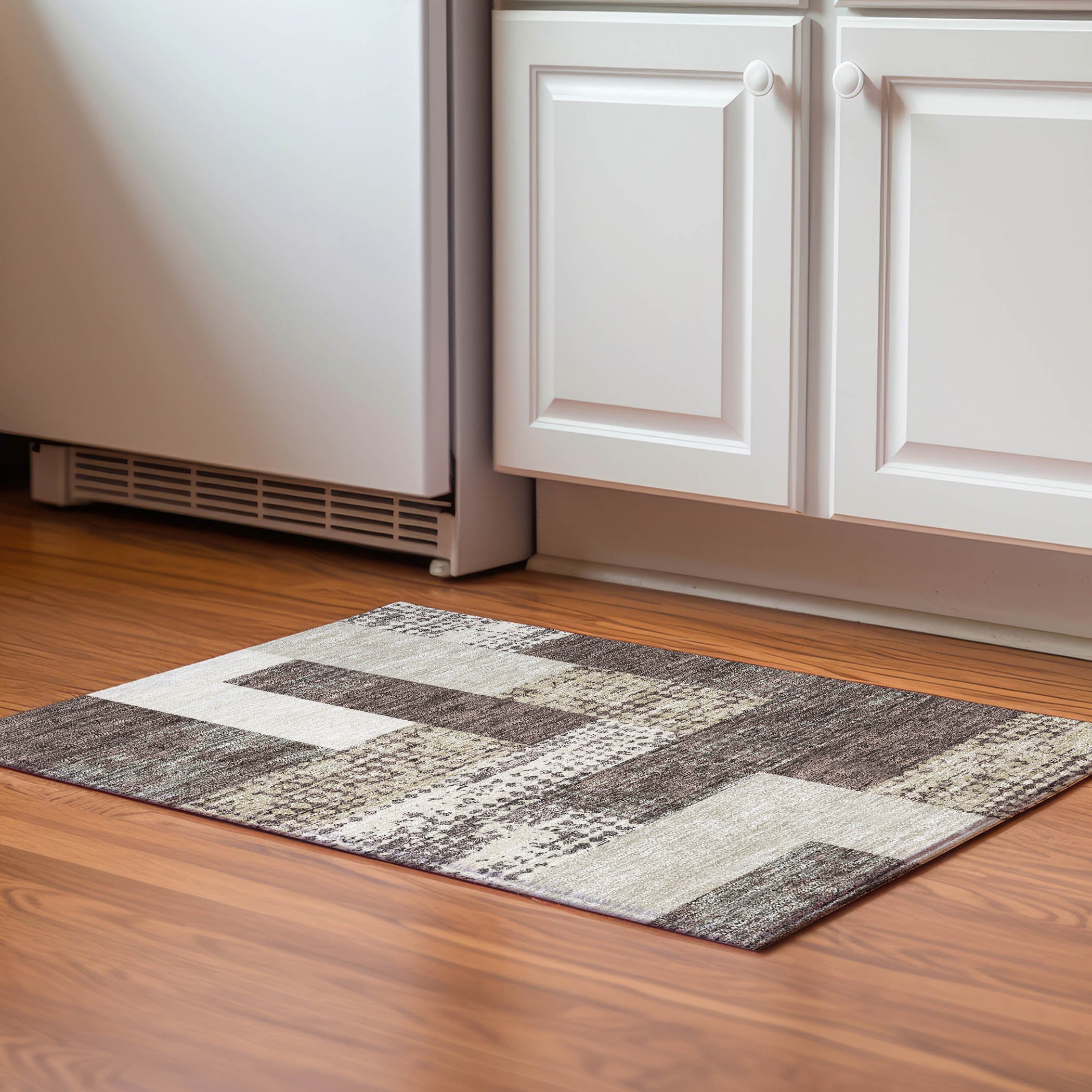 Nairobi Machine Washable Transitional Brown Rug 1'8" x 2'6" #shape_Rectangle