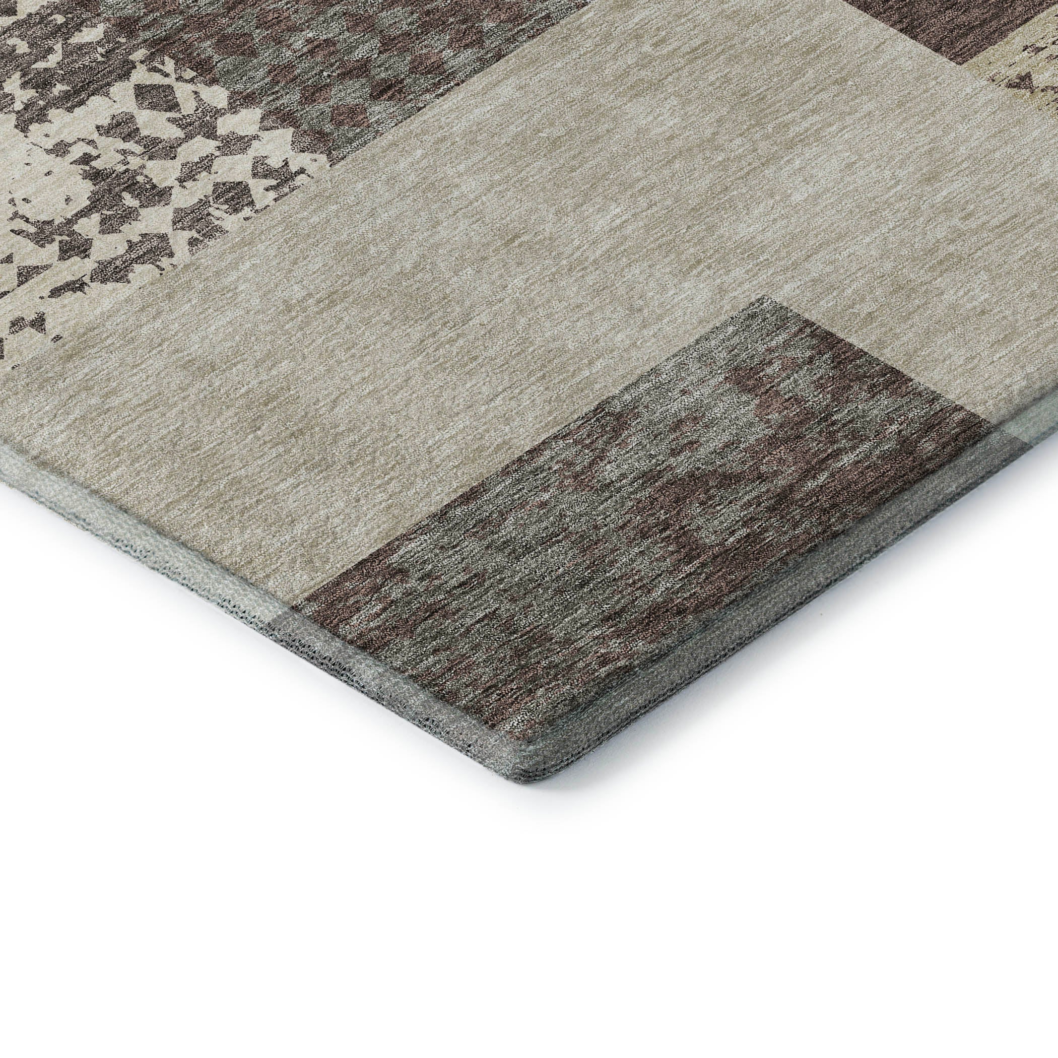 Nairobi Machine Washable Transitional Brown Rug 1'8" x 2'6" #shape_Rectangle