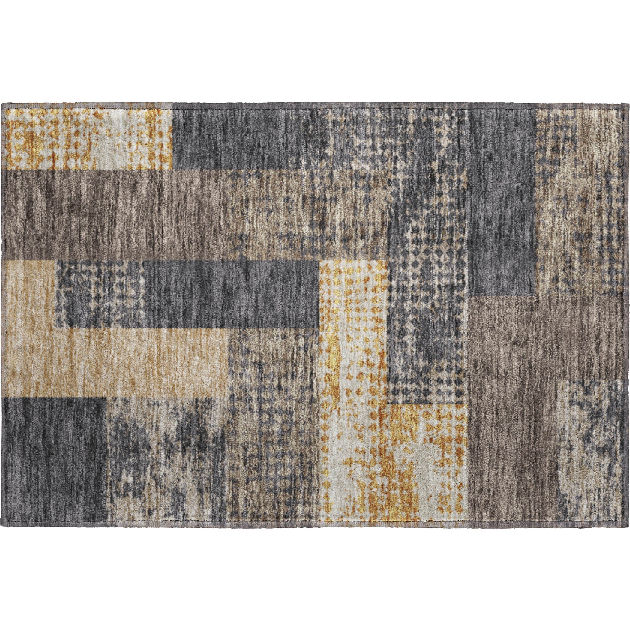 Nairobi Machine Washable Transitional Coffee Brown Rug 1'8" x 2'6" #shape_Rectangle
