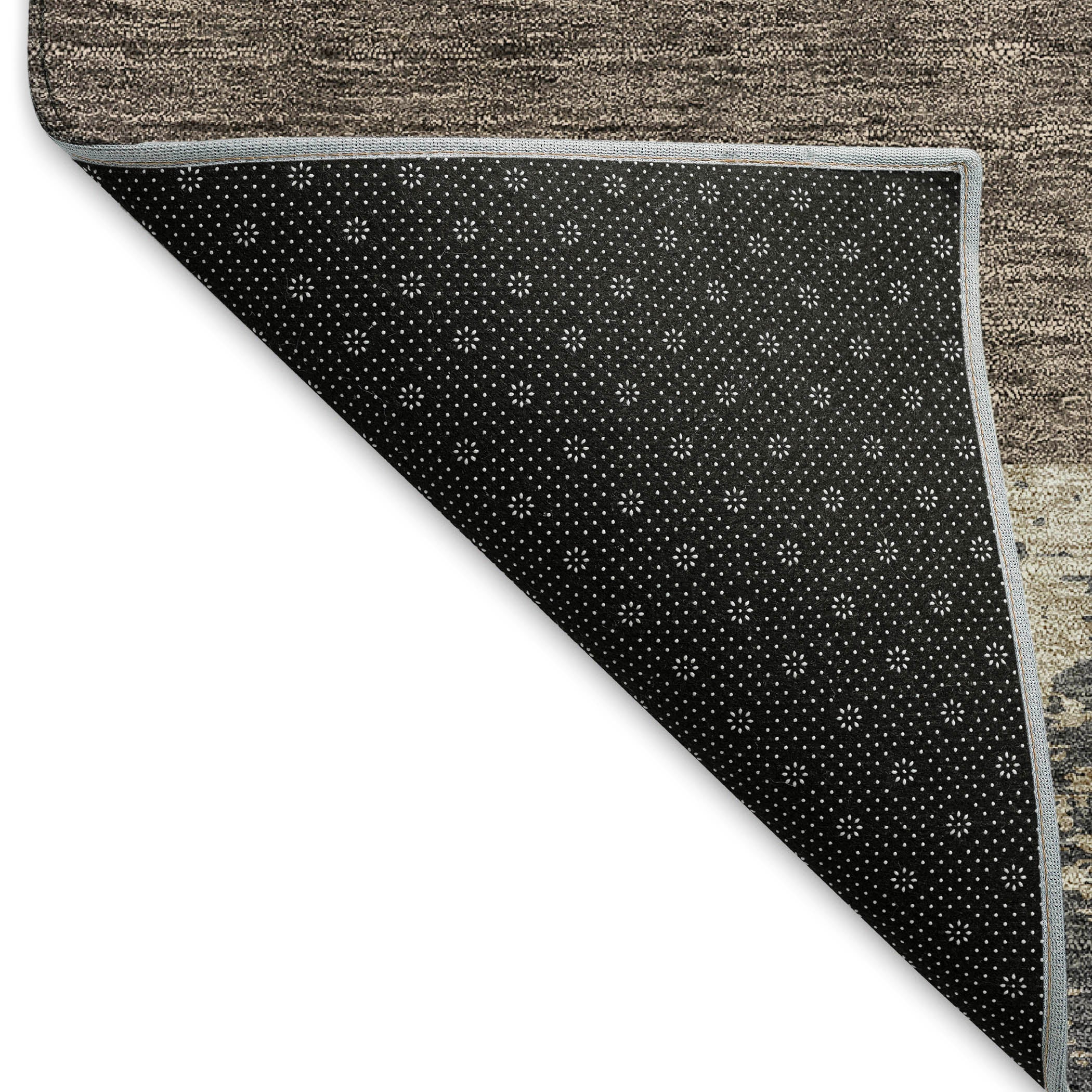 Nairobi Machine Washable Transitional Coffee Brown Rug 1'8" x 2'6" #shape_Rectangle