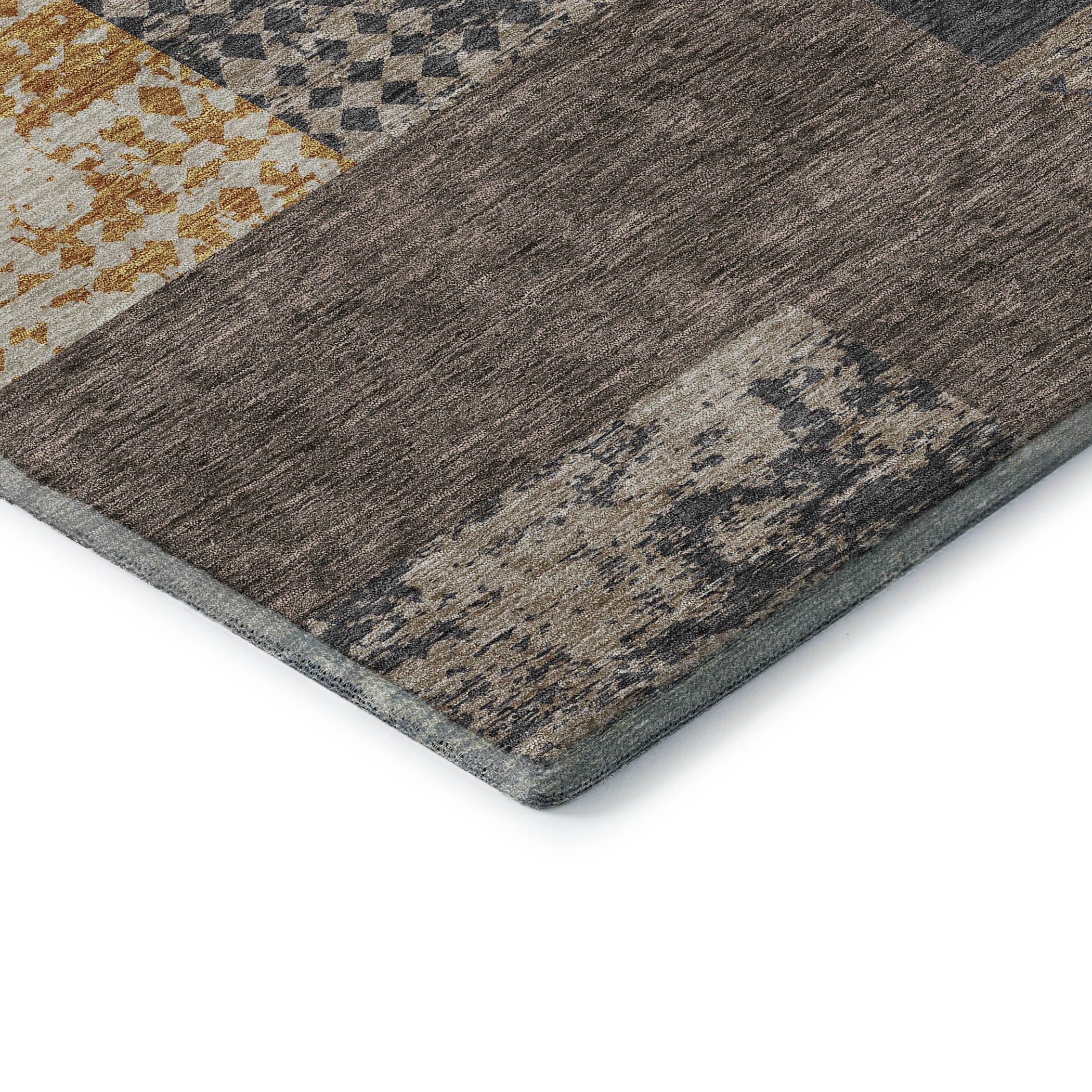 Nairobi Machine Washable Transitional Coffee Brown Rug 1'8" x 2'6" #shape_Rectangle