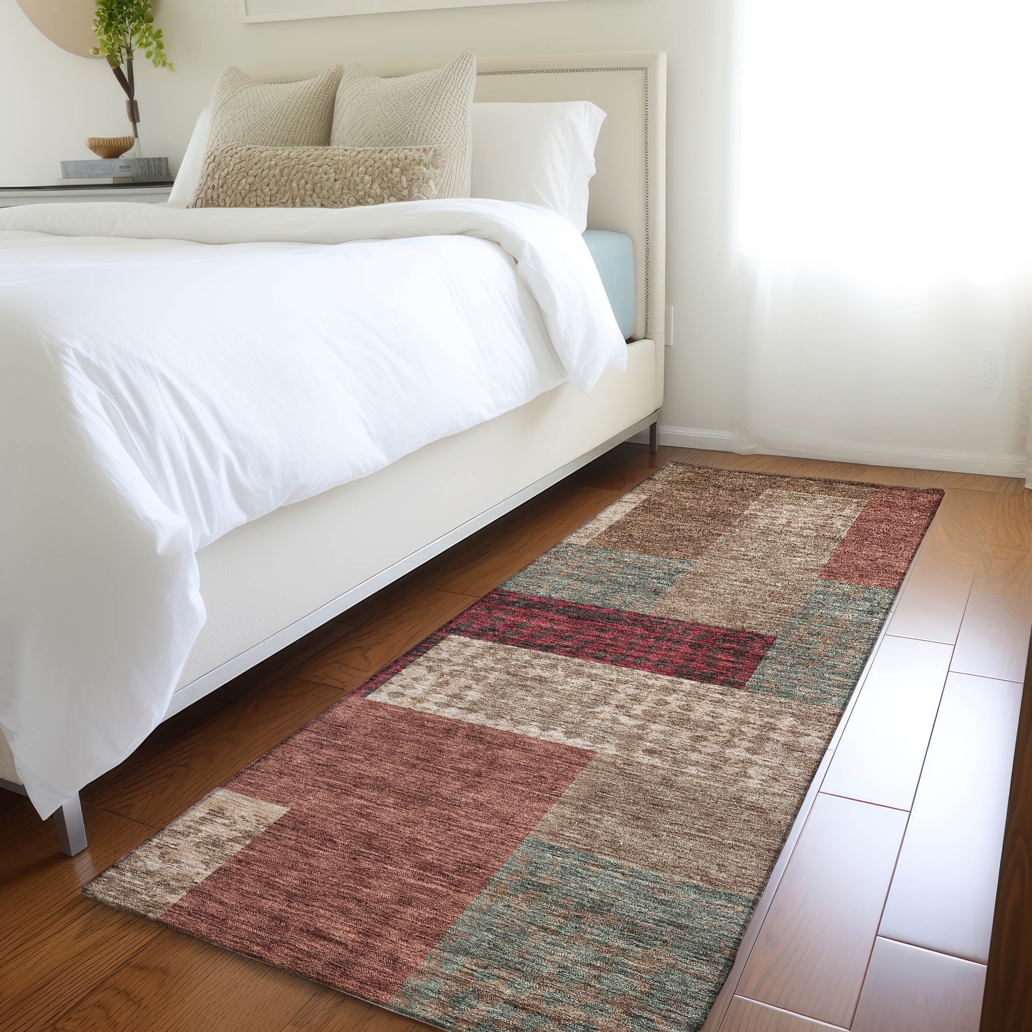 Nairobi Machine Washable Transitional Mocha Brown Rug 2'3" x 7'6" #shape_Runner