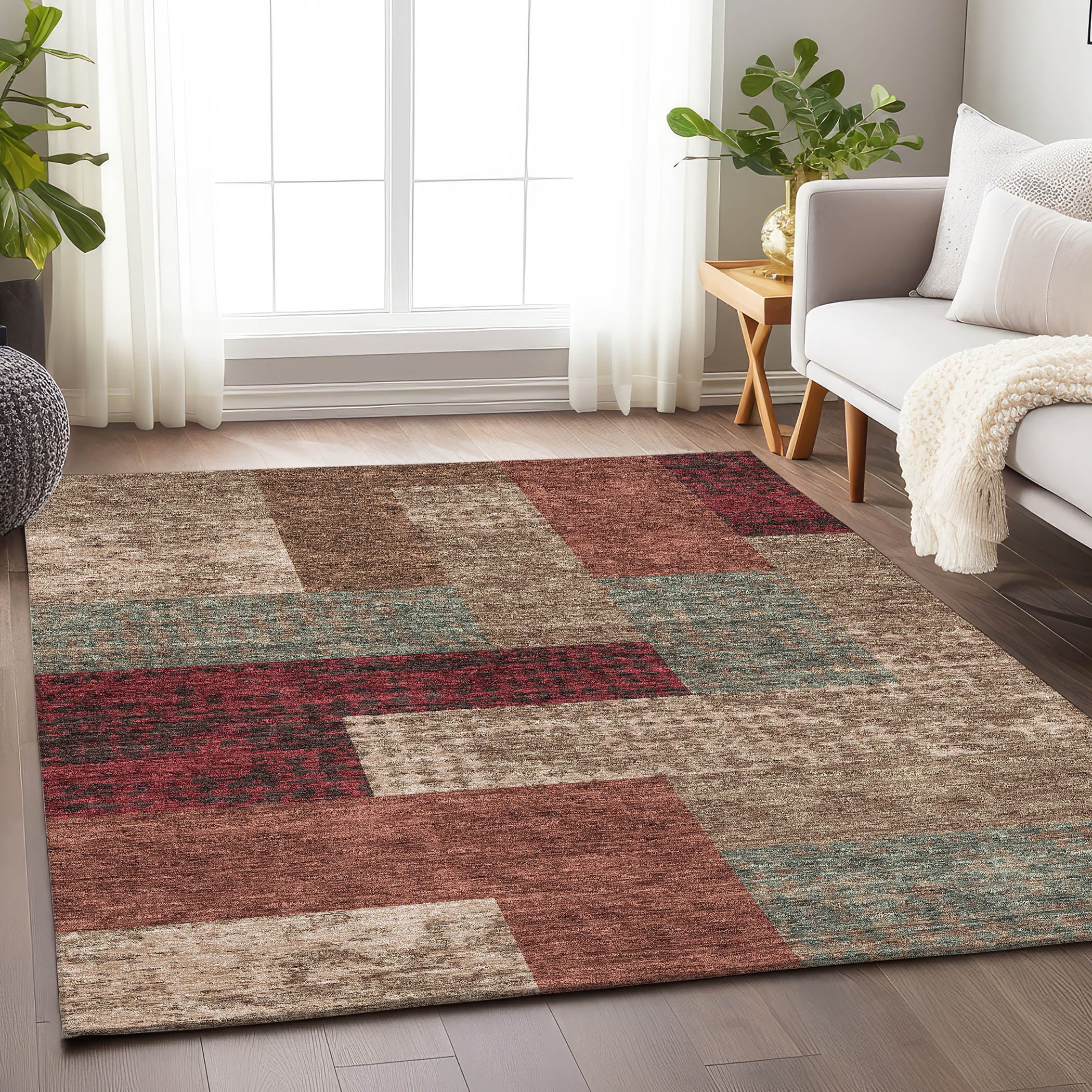 Nairobi Machine Washable Transitional Mocha Brown Rug 2'6" x 3'10" #shape_Rectangle