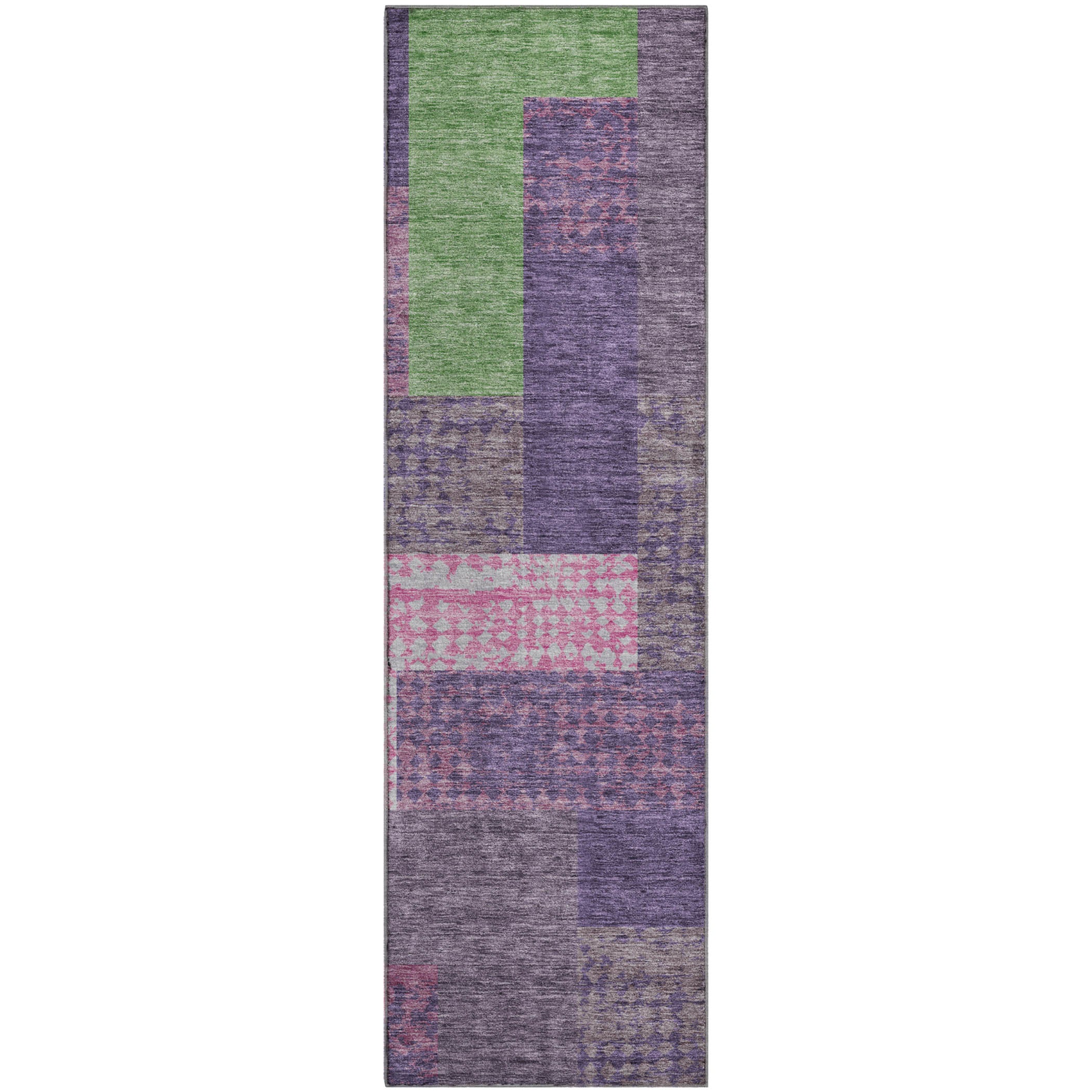 Nairobi Machine Washable Transitional Purple Rug 2'3" x 7'6" #shape_Runner