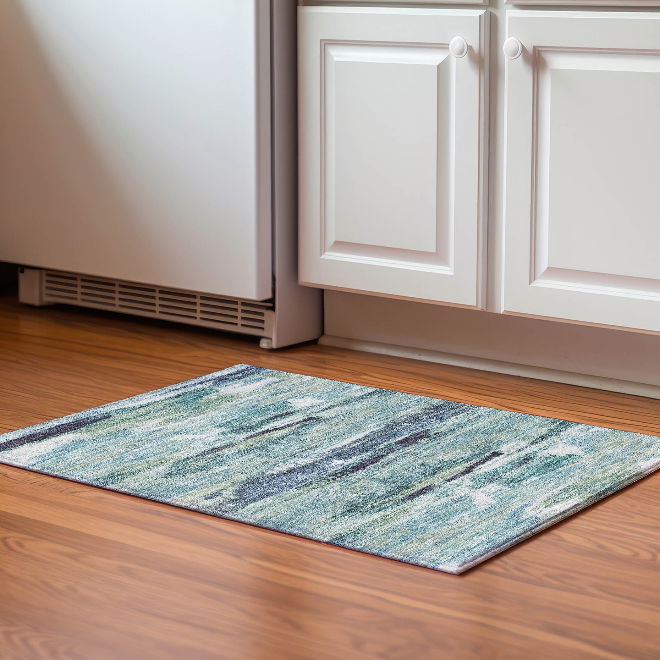 Baku Machine Washable Transitional Aloe Green Rug 1'8" x 2'6" #shape_Rectangle