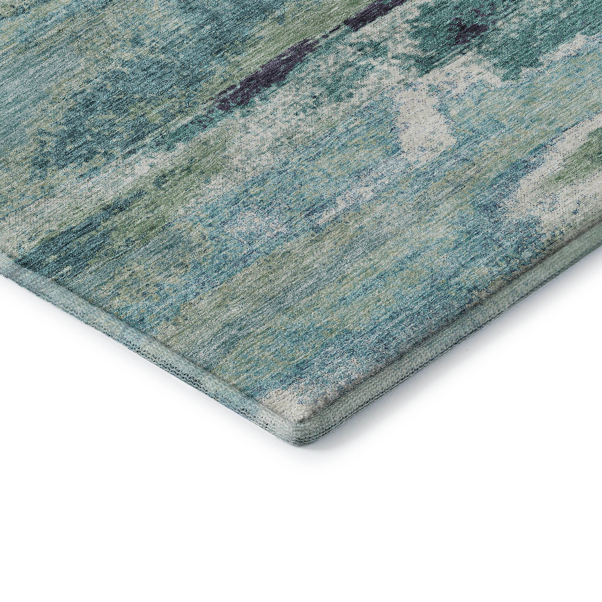 Baku Machine Washable Transitional Aloe Green Rug 1'8" x 2'6" #shape_Rectangle