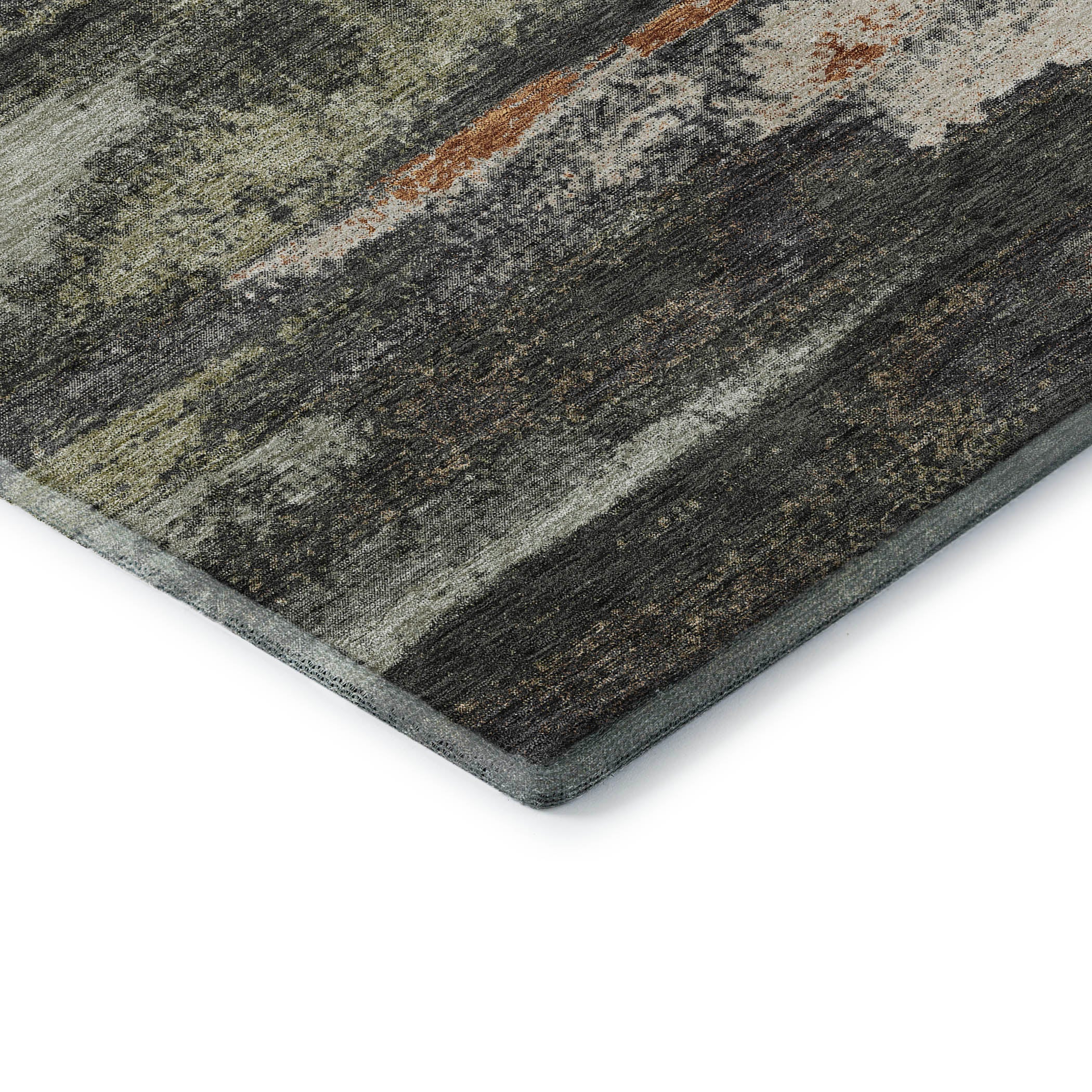 Baku Machine Washable Transitional Charcoal Gray Rug 1'8" x 2'6" #shape_Rectangle