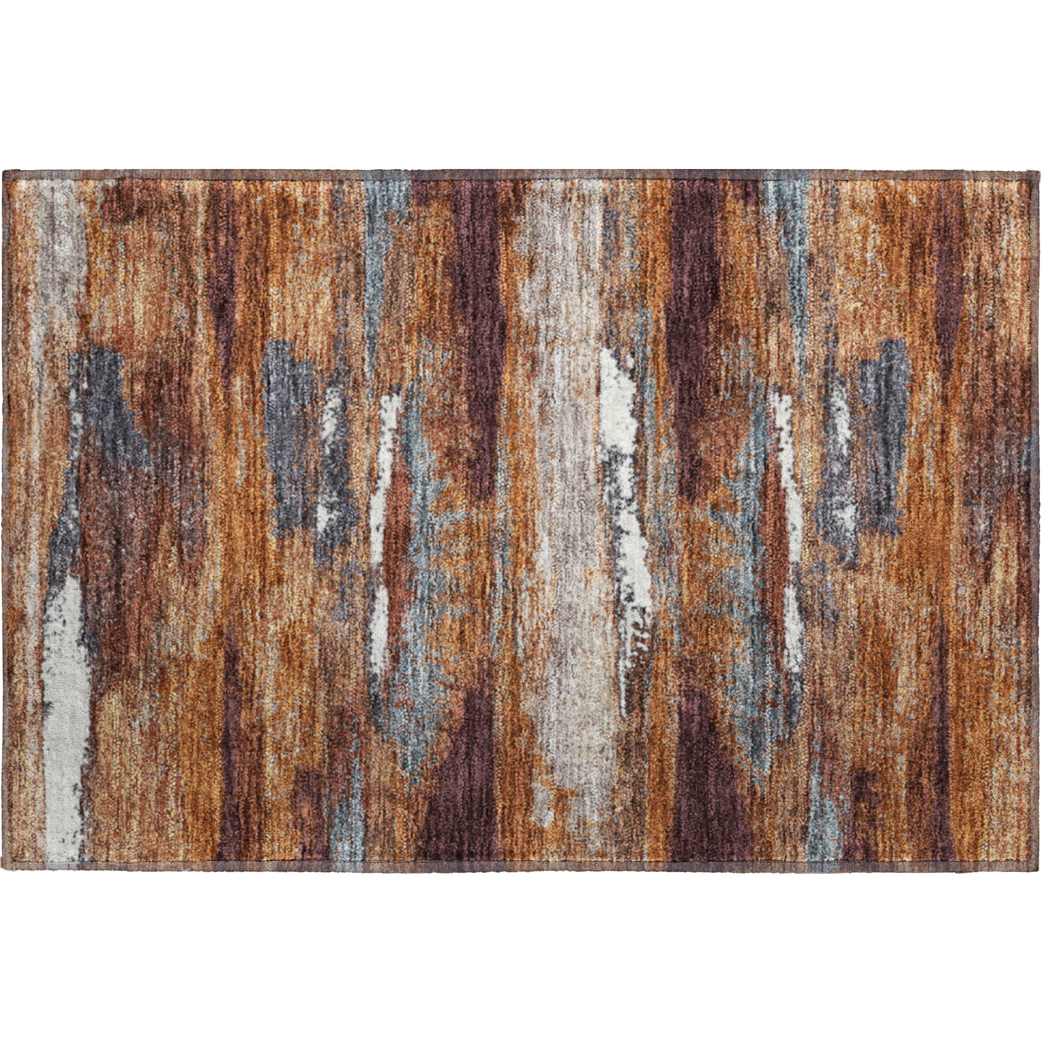 Baku Machine Washable Transitional Copper Orange Rug 1'8" x 2'6" #shape_Rectangle